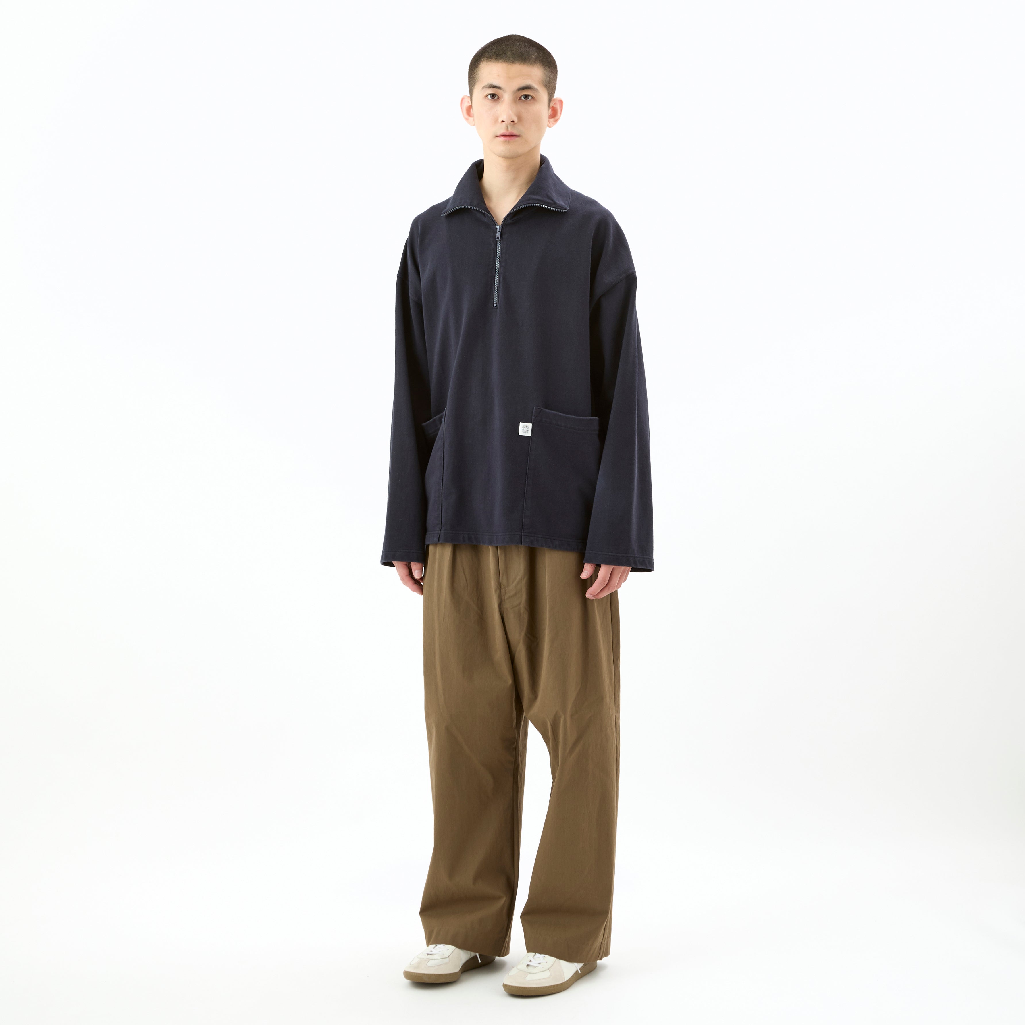 Cotton Heavy Jersey Half Zip Pullover