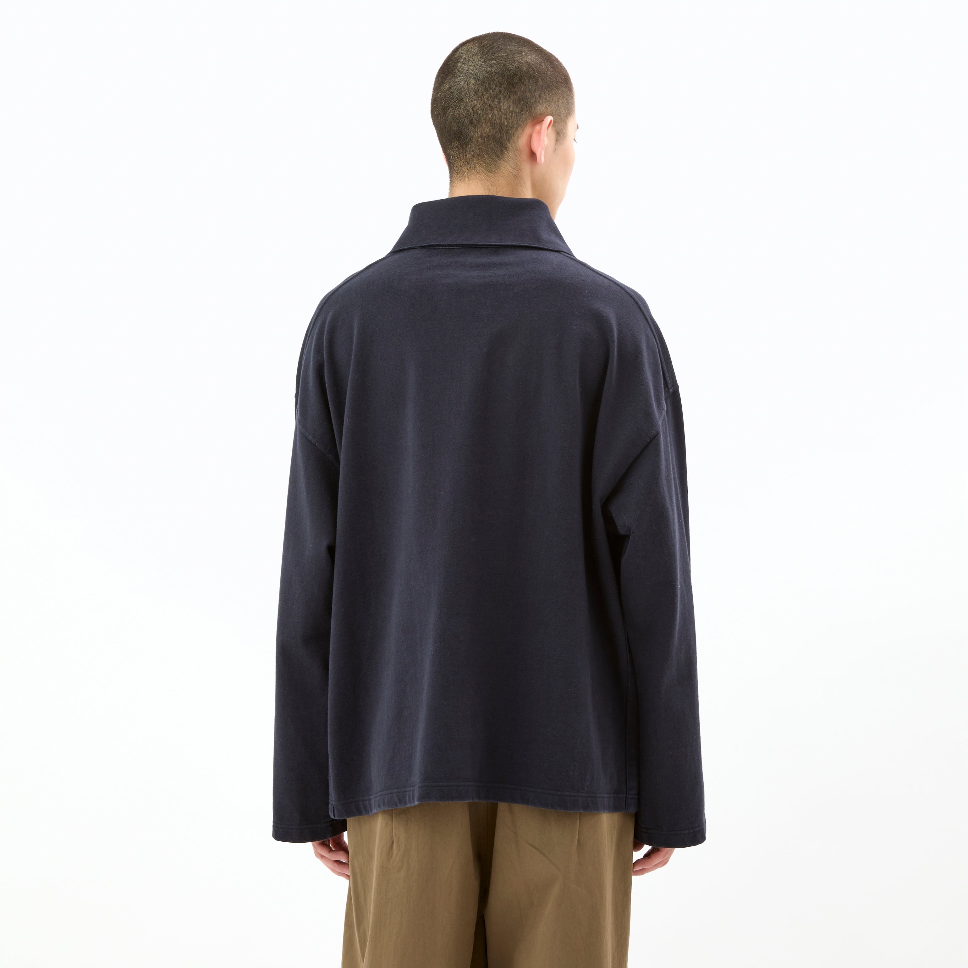 Cotton Heavy Jersey Half Zip Pullover