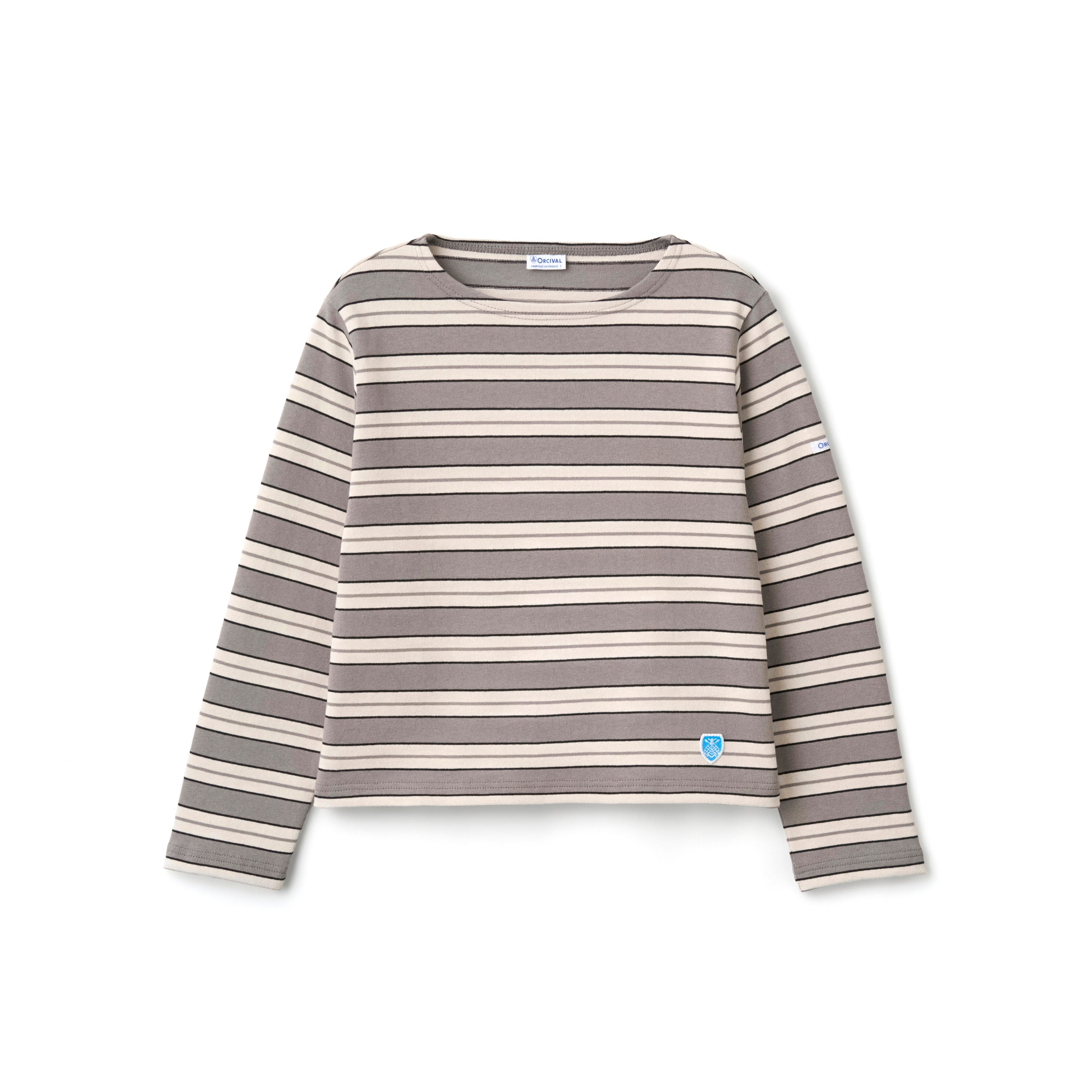 Women's Cotton Lourd Crew Neck Basque Shirt Multi Border