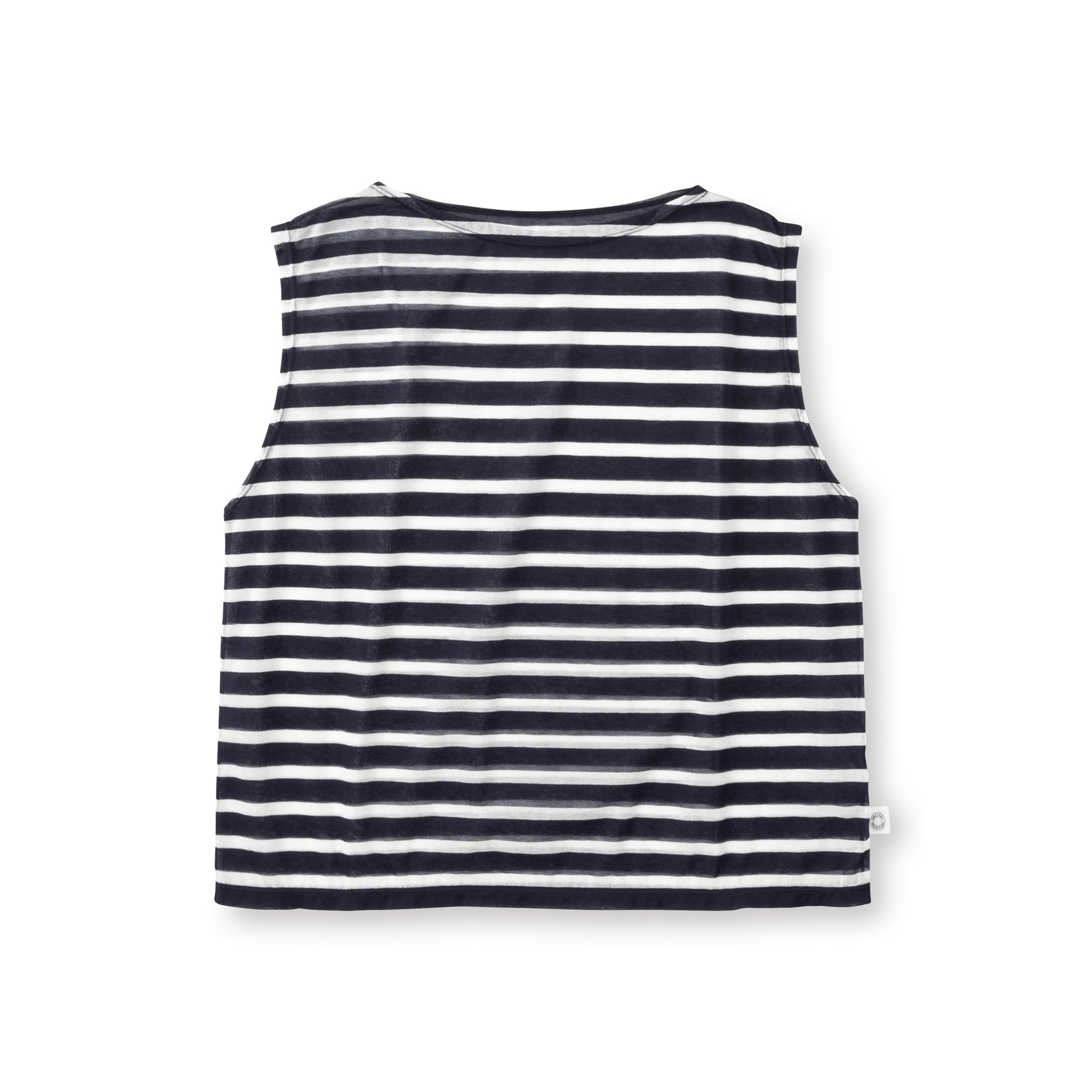 Women's See-through Boat Neck Sleeveless Pullover