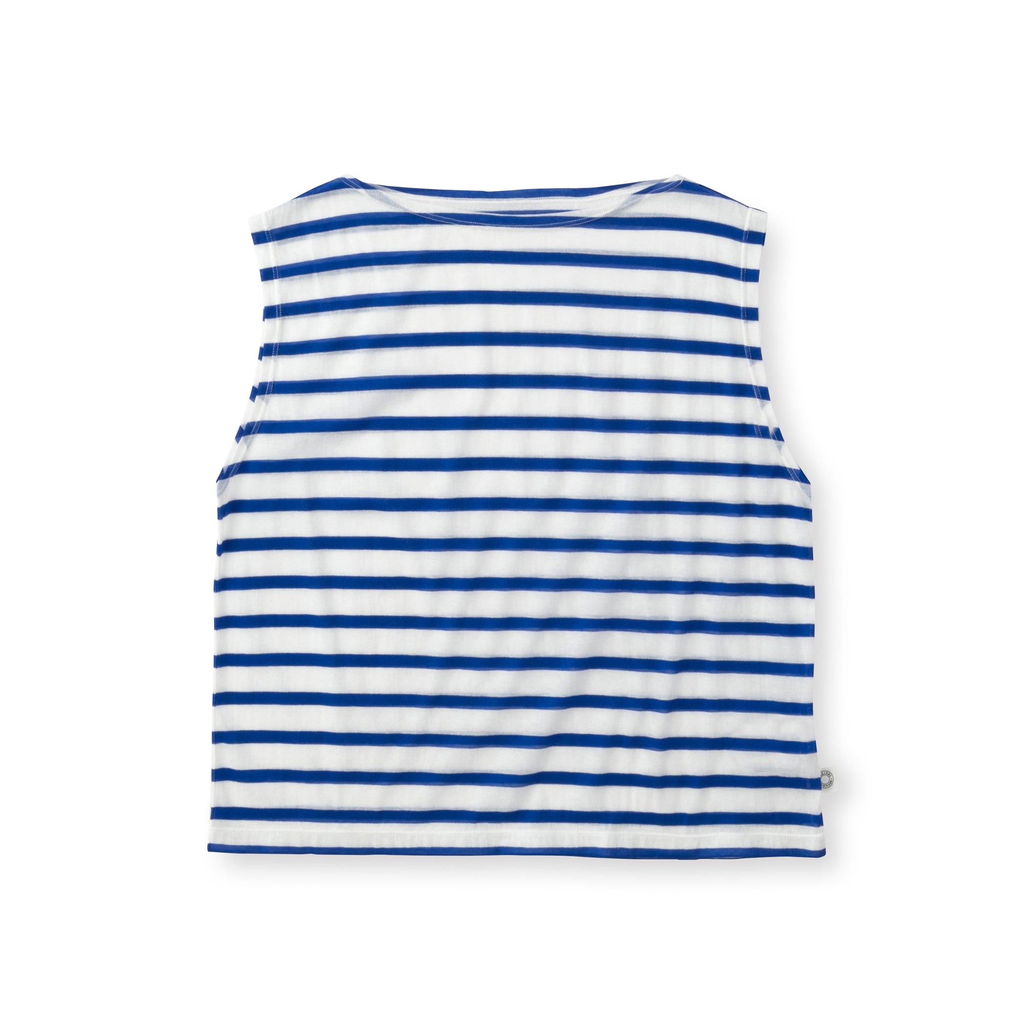 Women's See-through Boat Neck Sleeveless Pullover