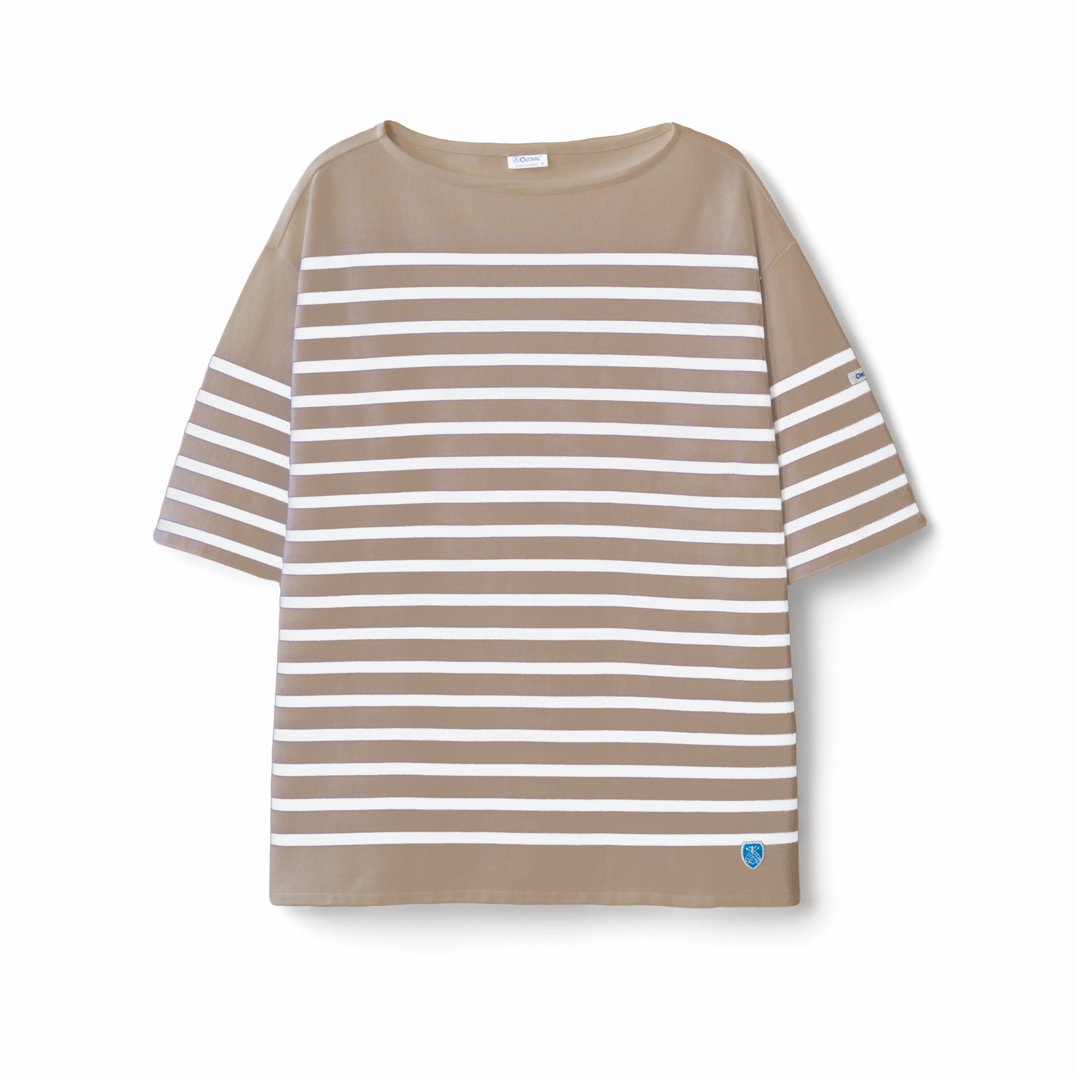 Men's Rachel Wide Boat Neck Half Sleeve Basque Shirt