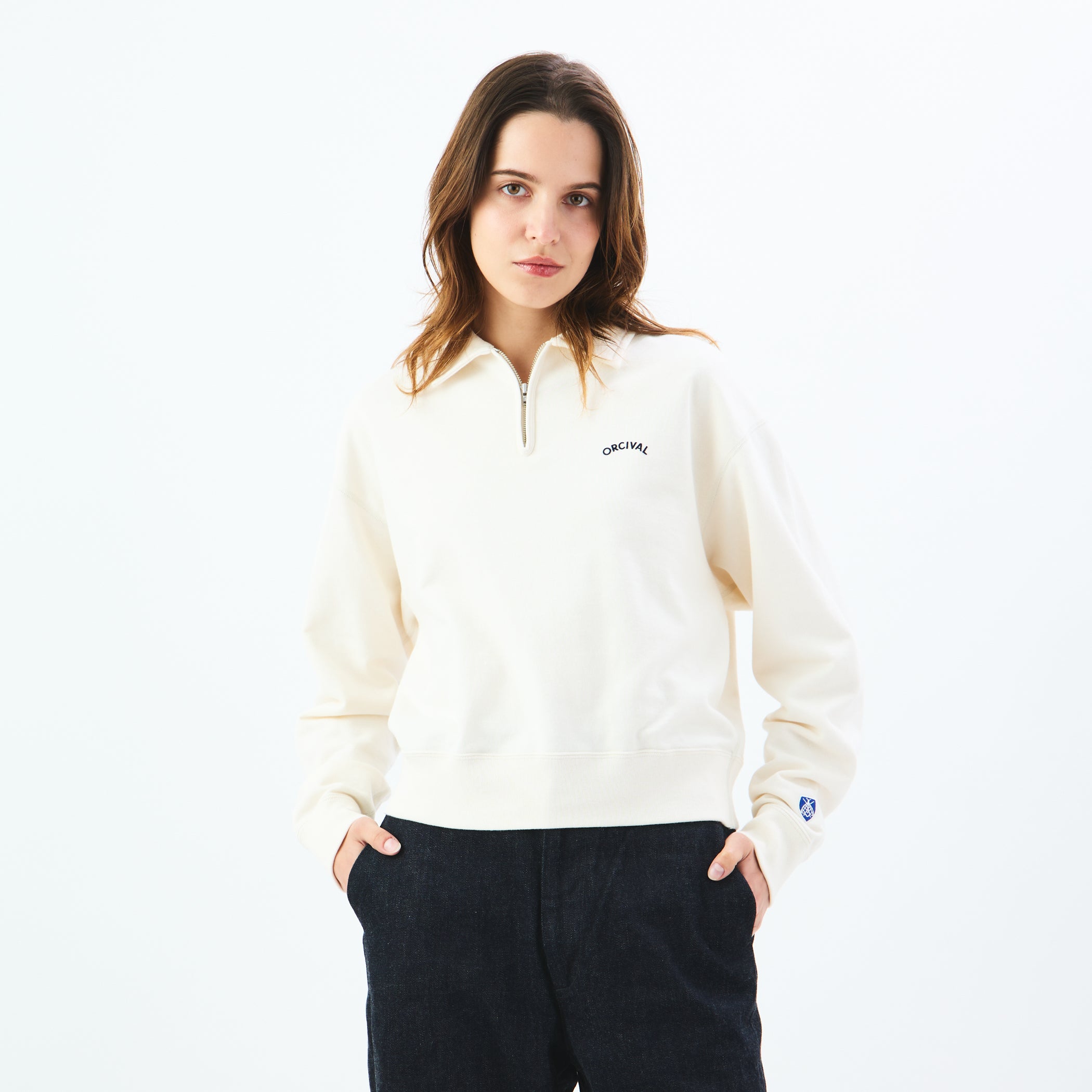 Women's Light French Terry Half Zip Sweat