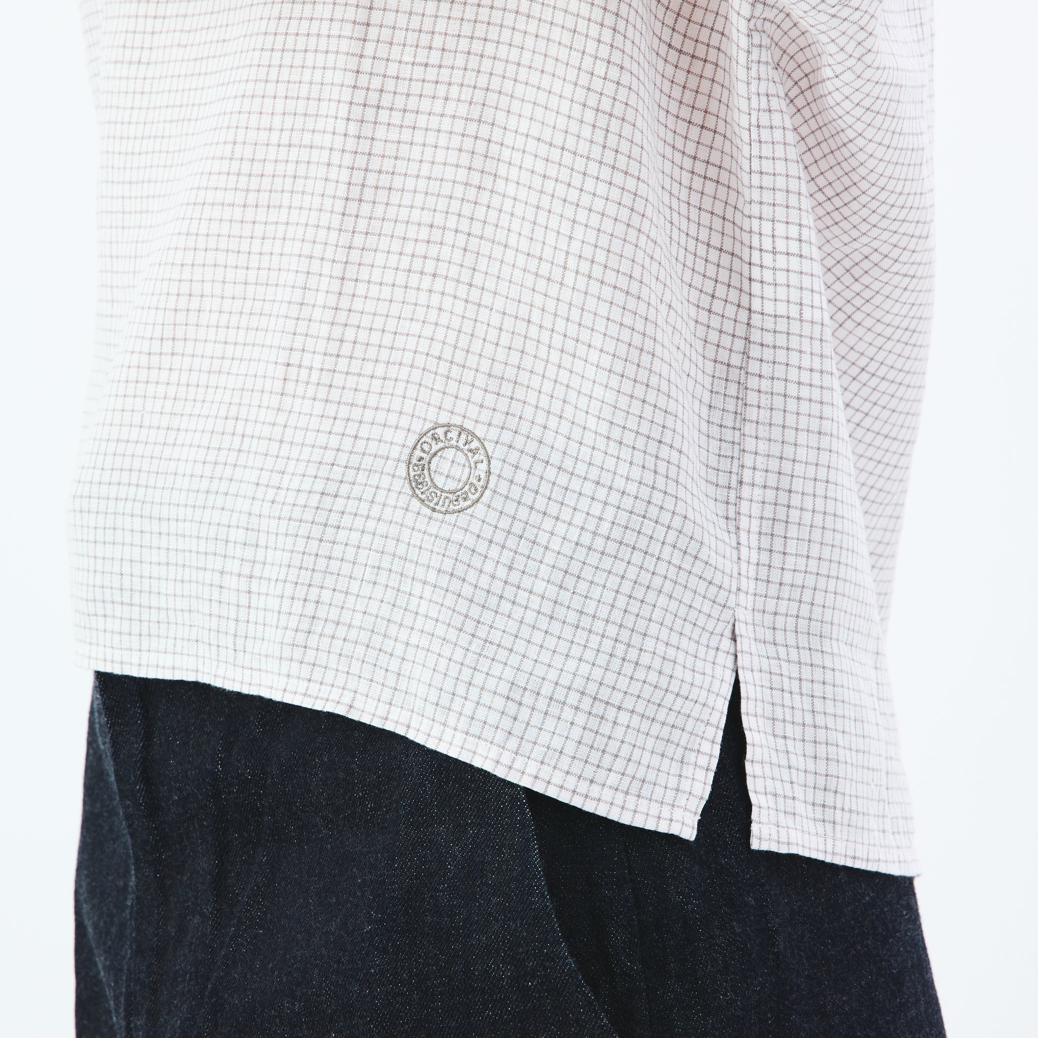 Women's Linen Half Sleeve Sailor Pullover Shirt Check