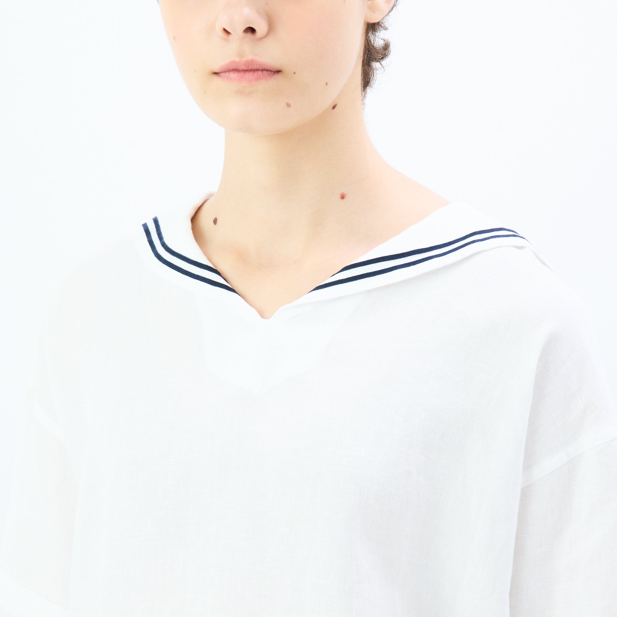 Women's Linen Half Sleeve Sailor Pullover Shirt