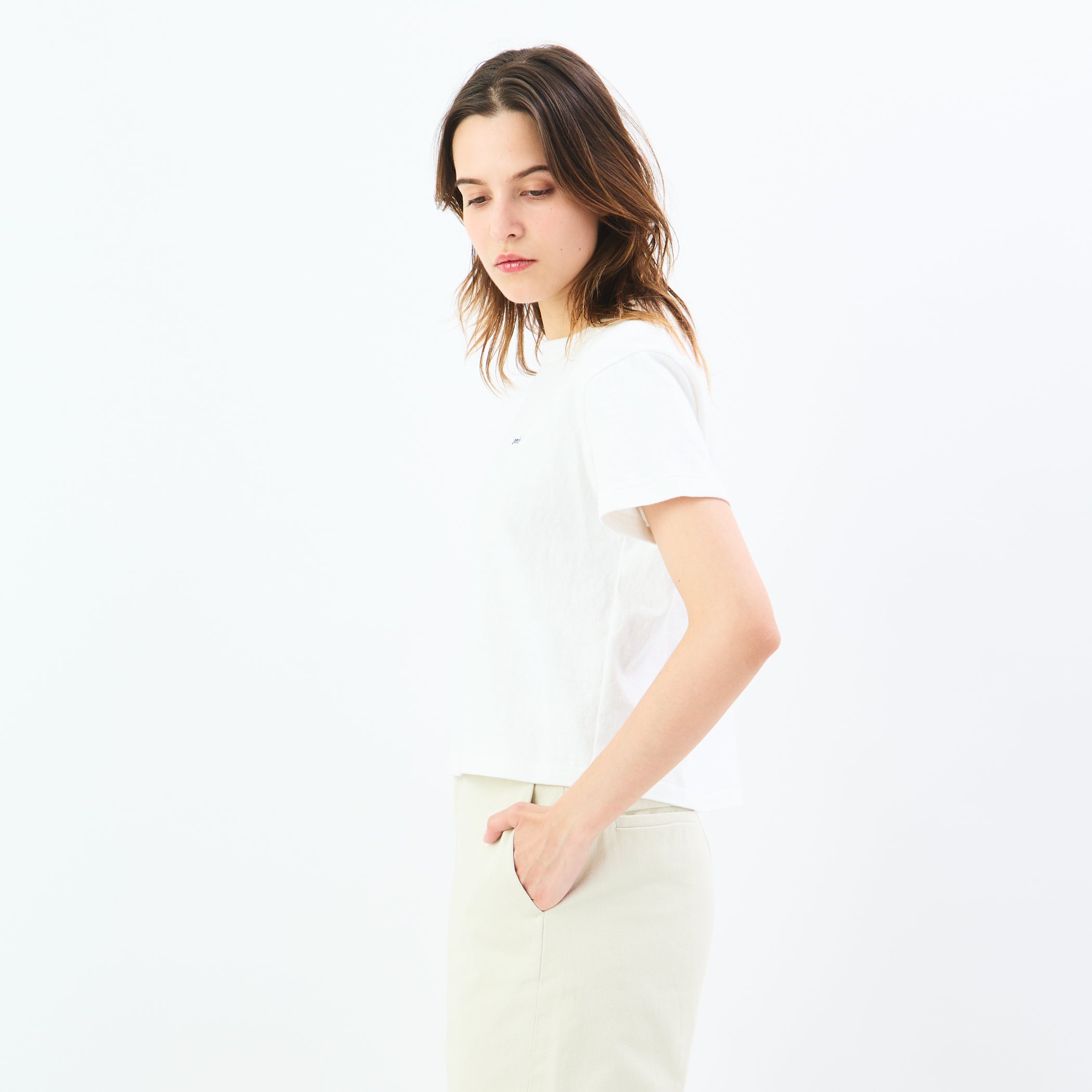 Women's Uneven Jersey Embroidery T-shirt