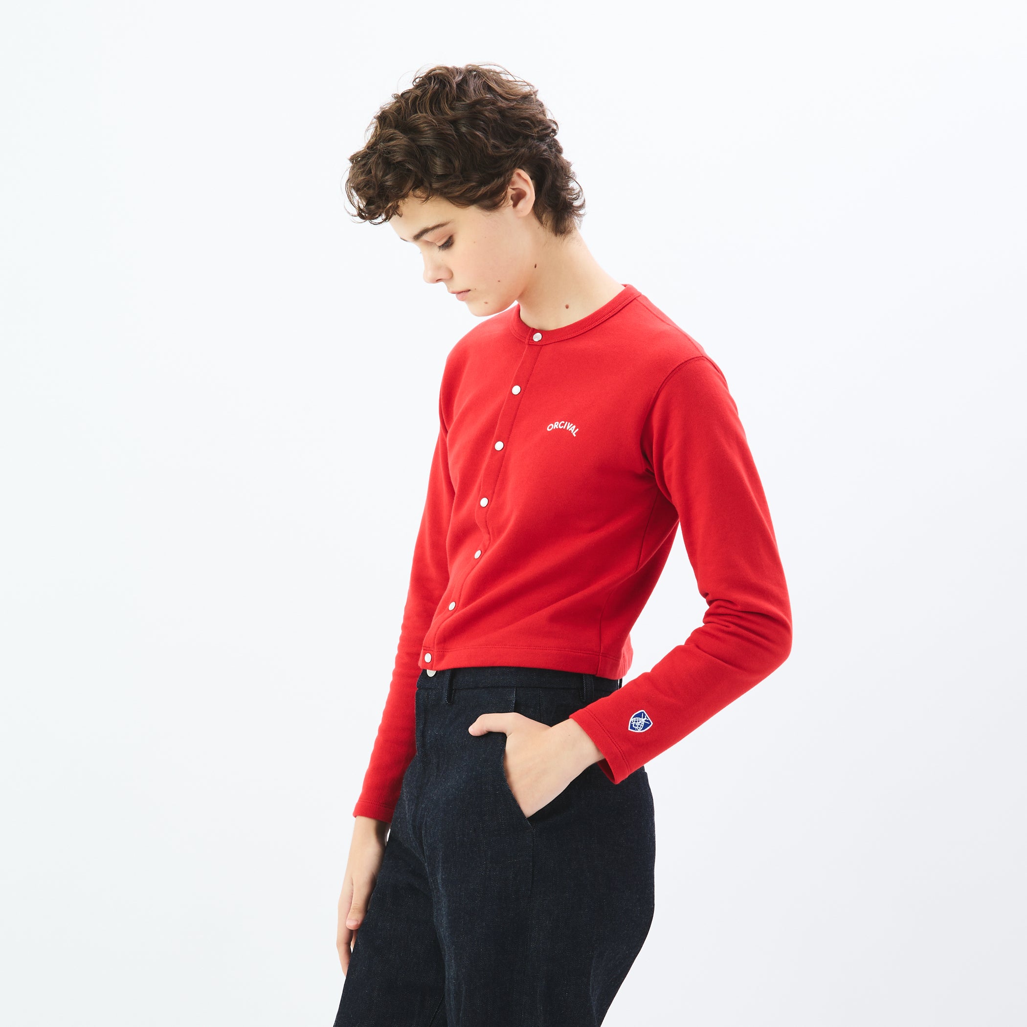 Women's Light French Terry Crew Neck Cardigan