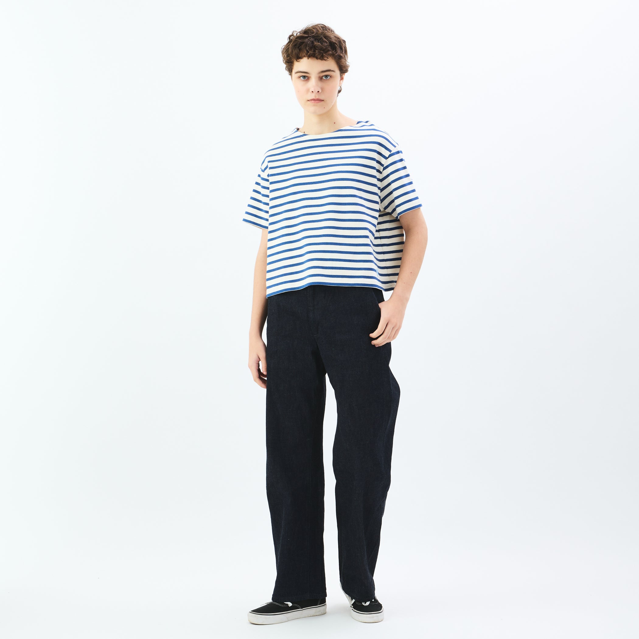 Women's Cotton Lourd Crew Neck Basque Shirt