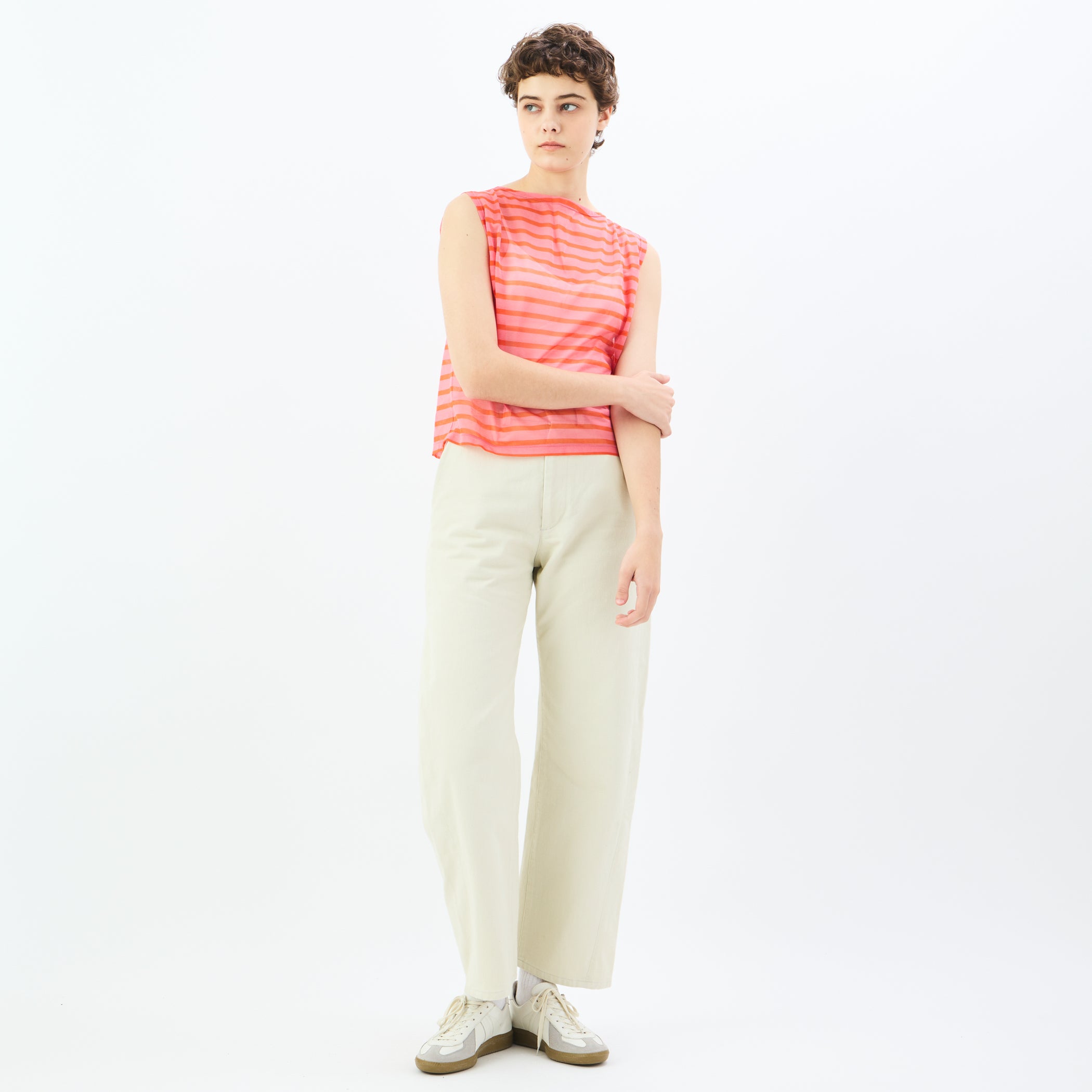 Women's See-through Boat Neck Sleeveless Pullover