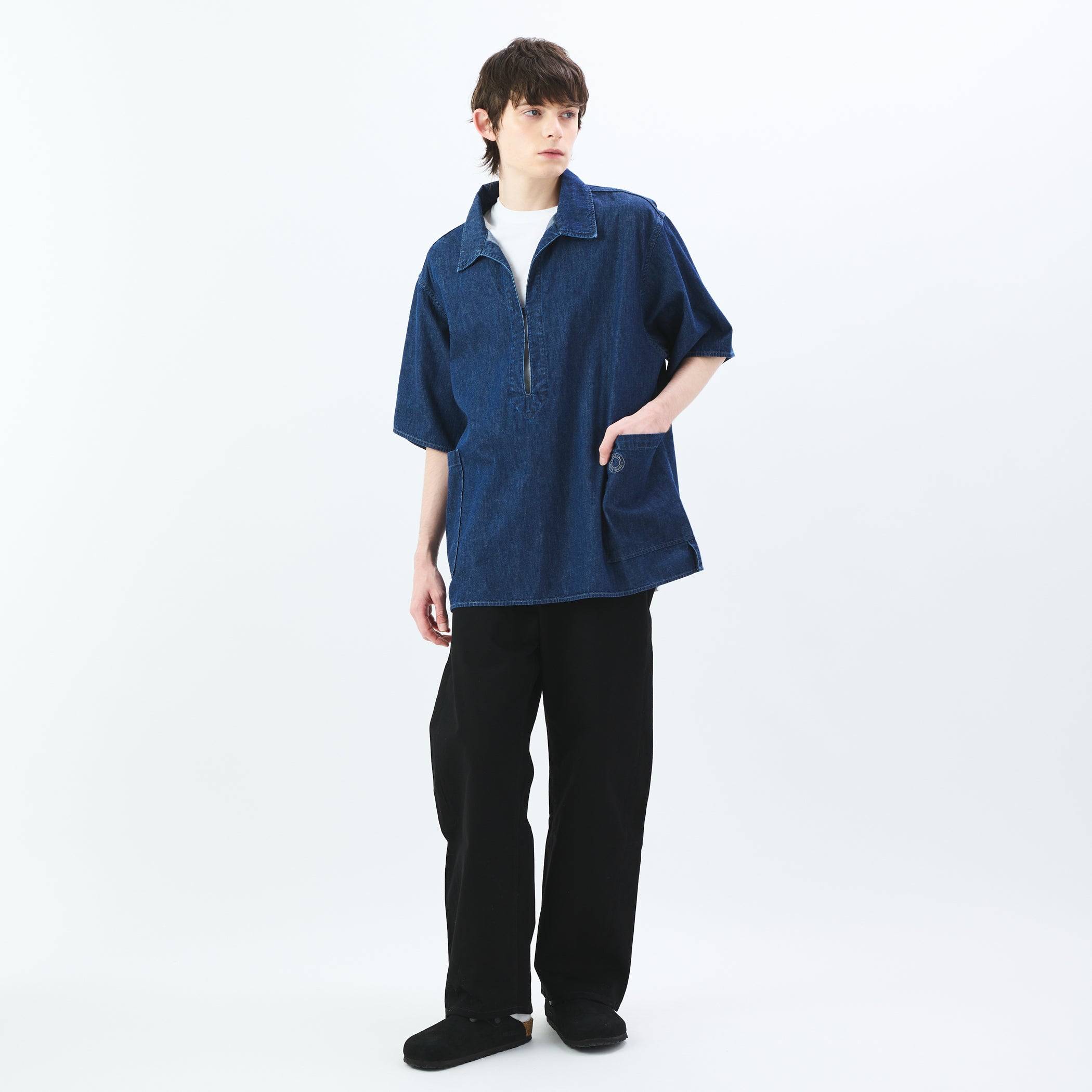 Men's Light Denim Twill Skipper Shirt