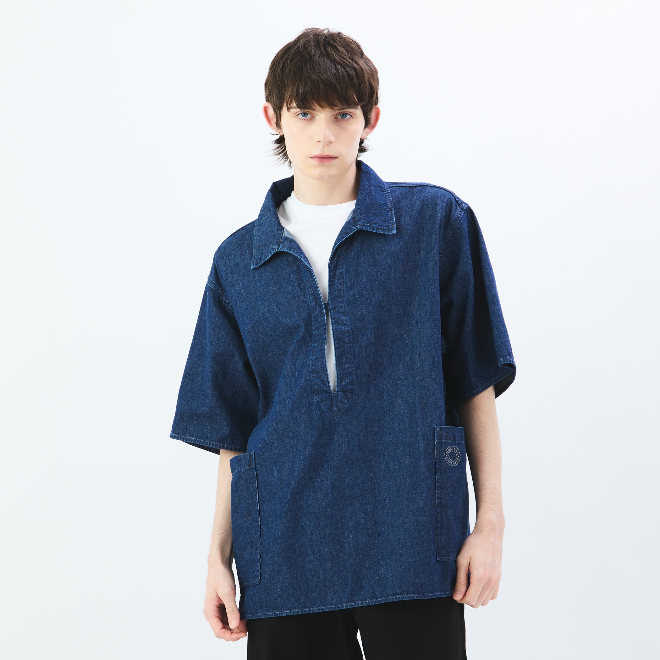 Men's Light Denim Twill Skipper Shirt