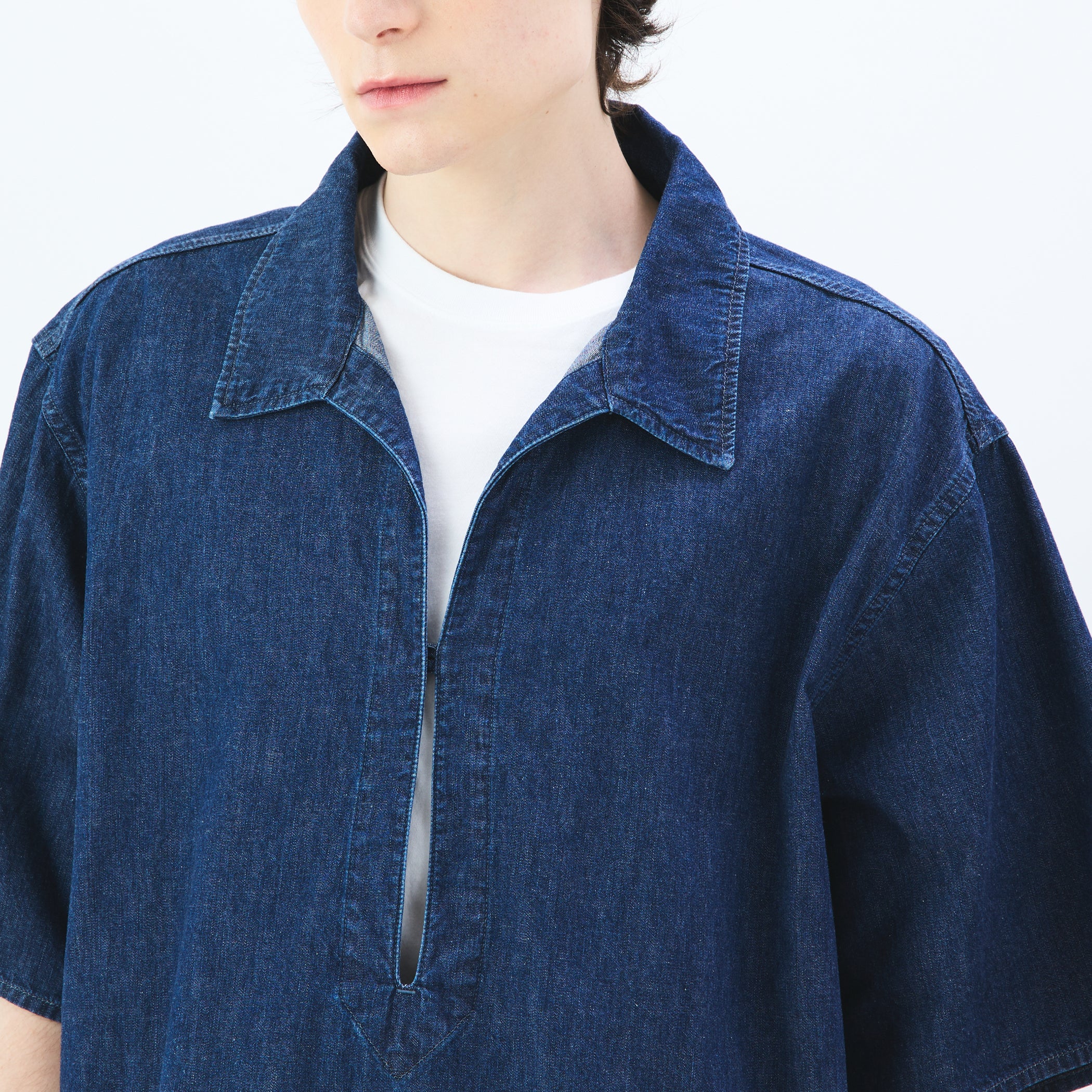 Men's Light Denim Twill Skipper Shirt