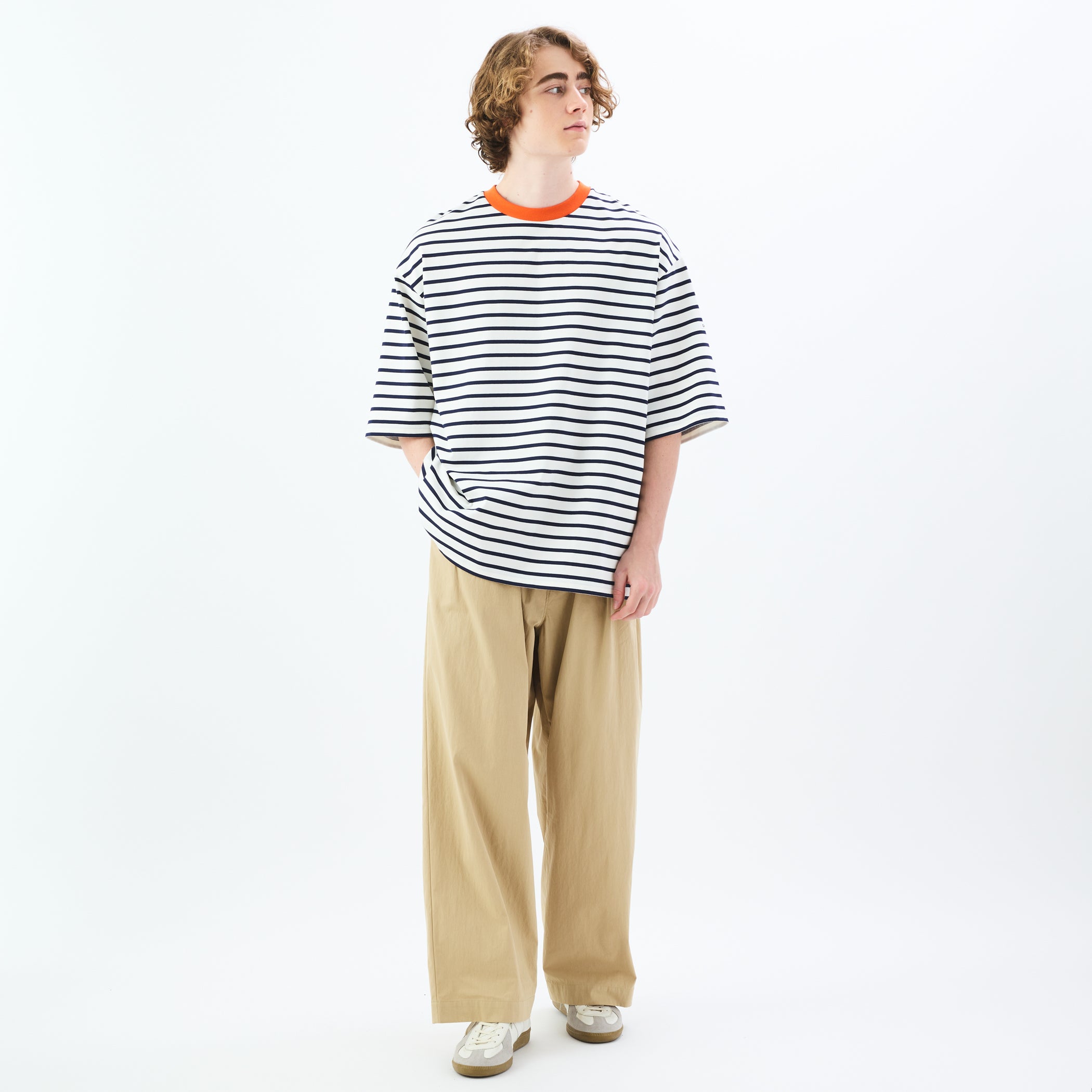 Men's Mercerized Jersey Wide Crew Neck Pullover