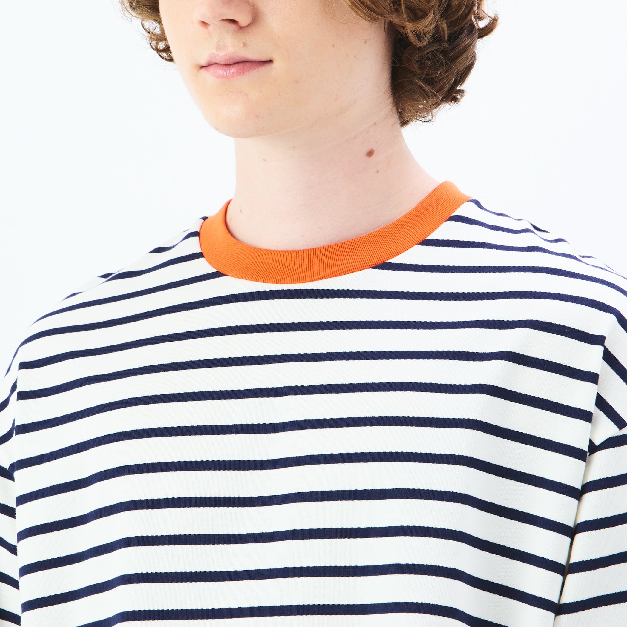 Men's Mercerized Jersey Wide Crew Neck Pullover