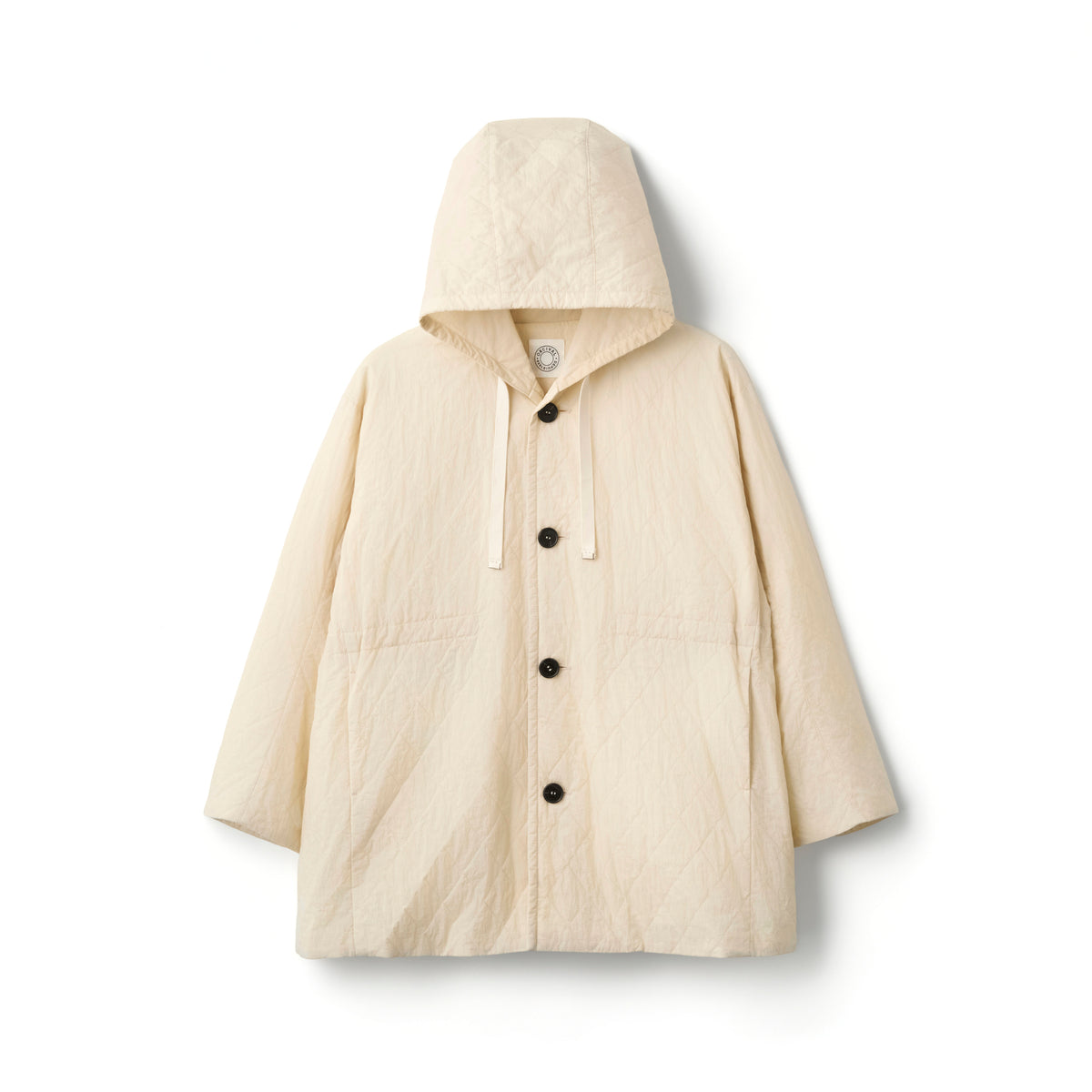 Women's Nylon Washer Gathered Waist Middle Length Coat