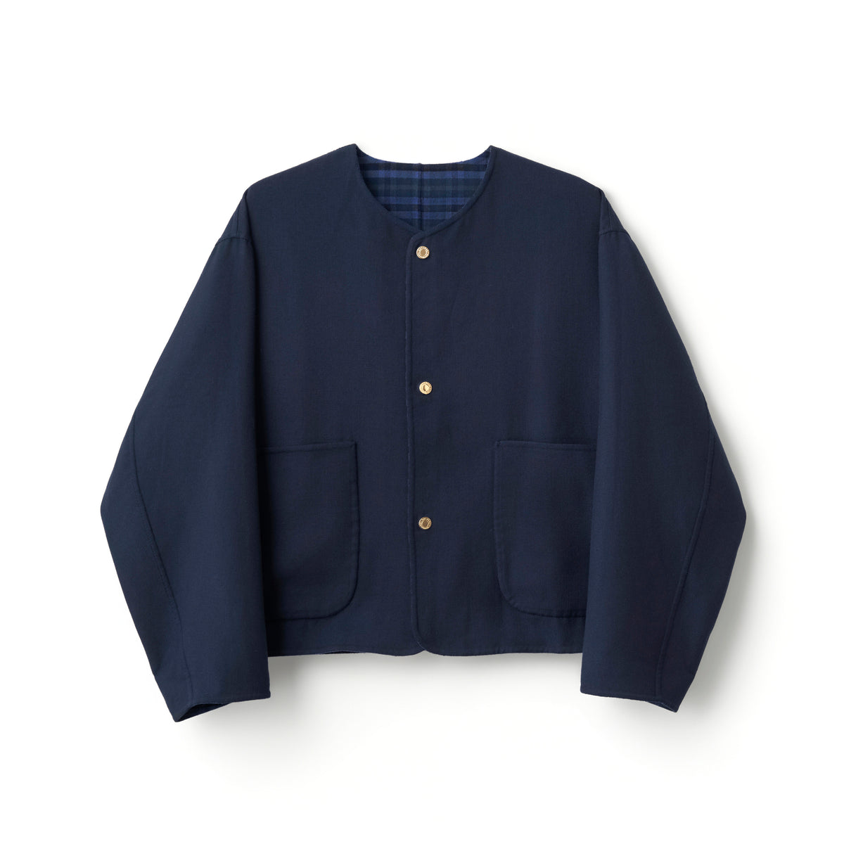 Women's Light River Wool No Colloar Short Coat