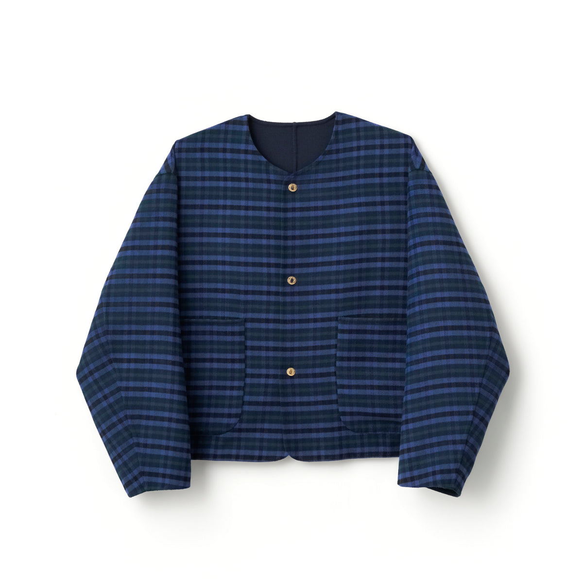 Women's Light River Wool No Colloar Short Coat