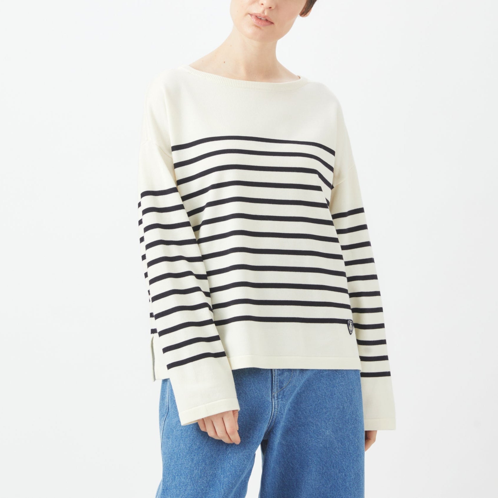 Women's Wool Plating Boat Neck Knit
