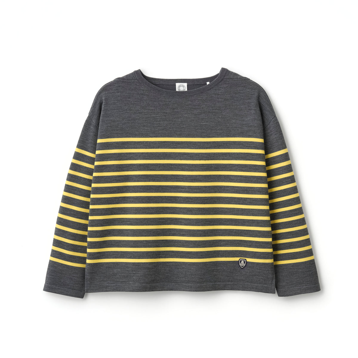 Women's Wool Planting Stripe Knit Boat Neck Pullover