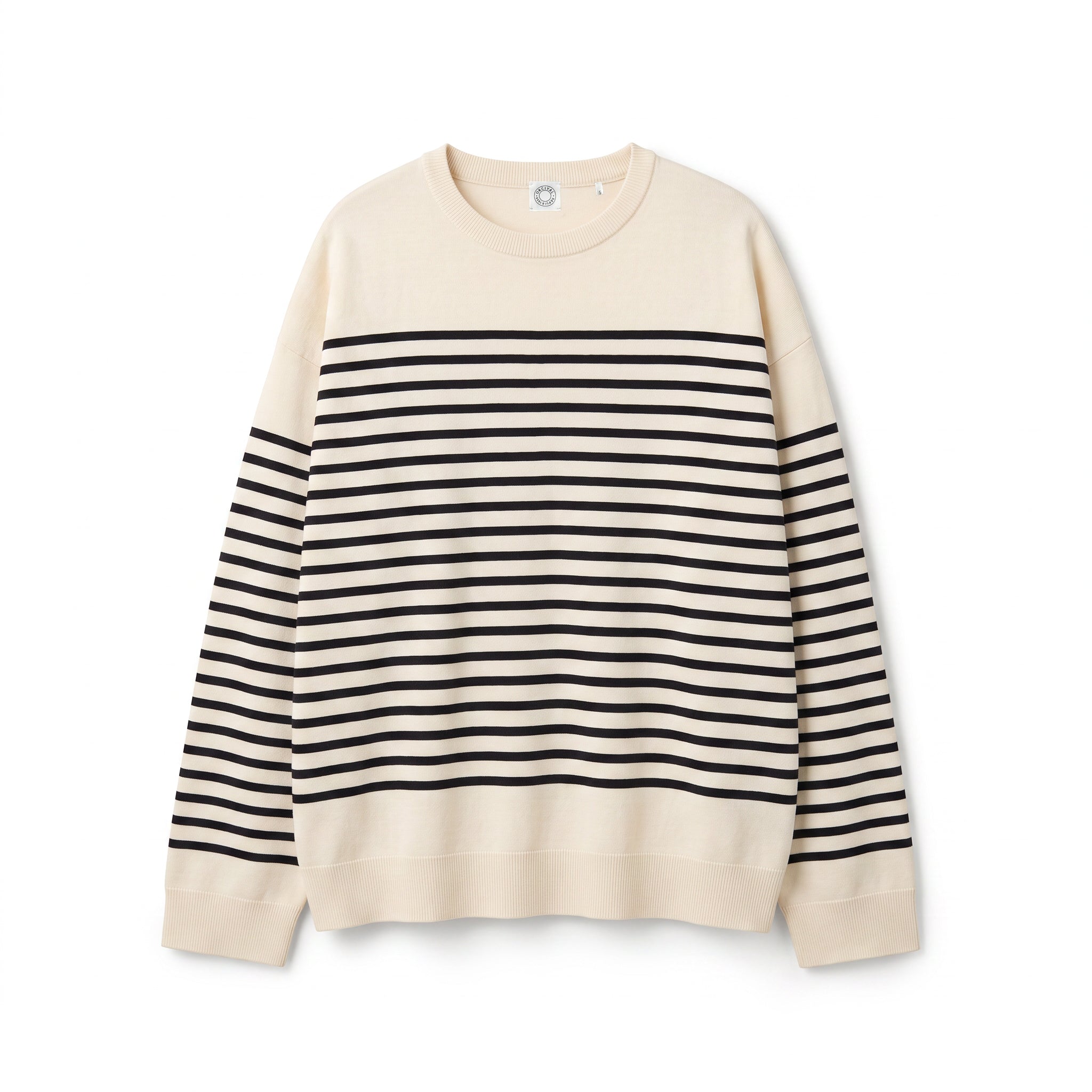Men's Wool Planting Stripe Knit Crew Neck Pullover