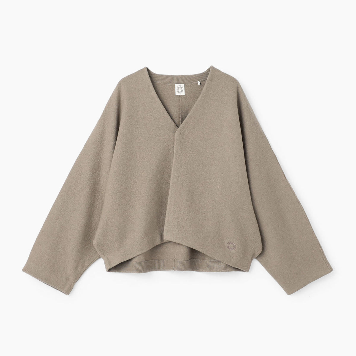 Women's Boiled Wool Jersey V Neck Dolman Sleeve Cardigan
