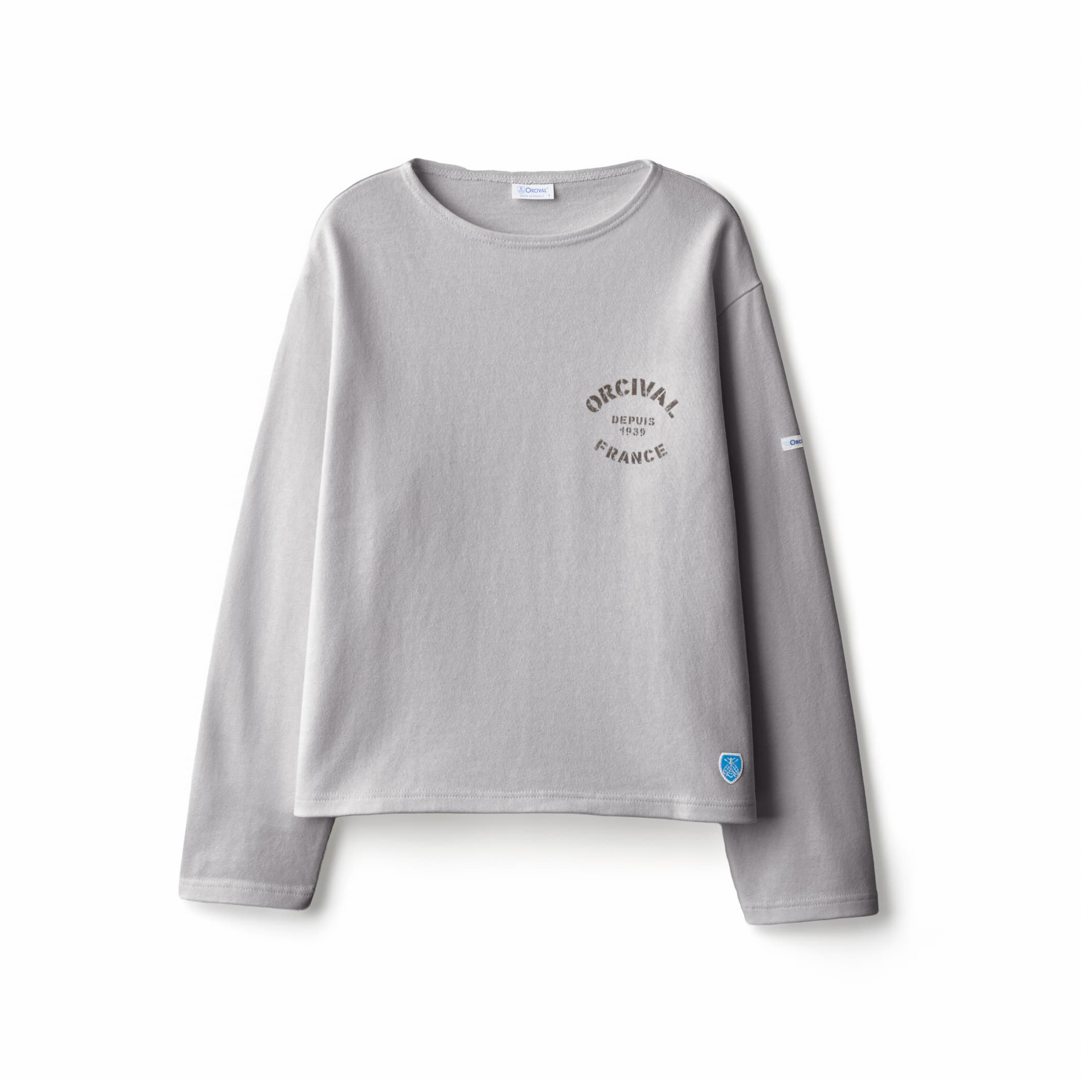 Women's Cotton Lourd Crew Neck Basque Shirt Logo Print