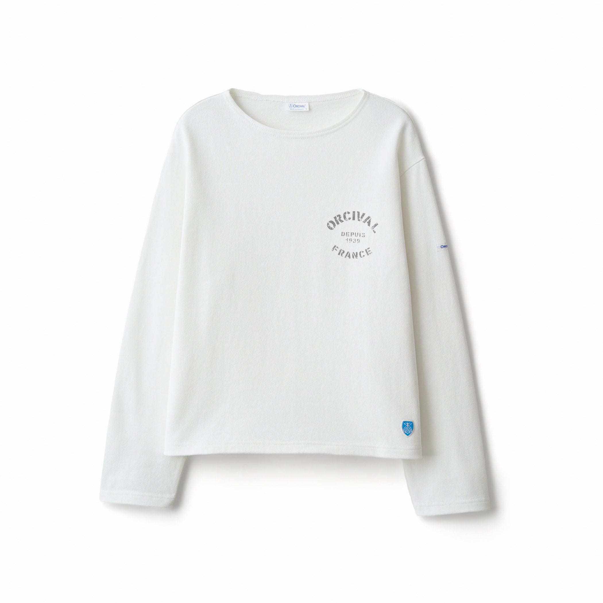 Women's Cotton Lourd Crew Neck Basque Shirt Logo Print