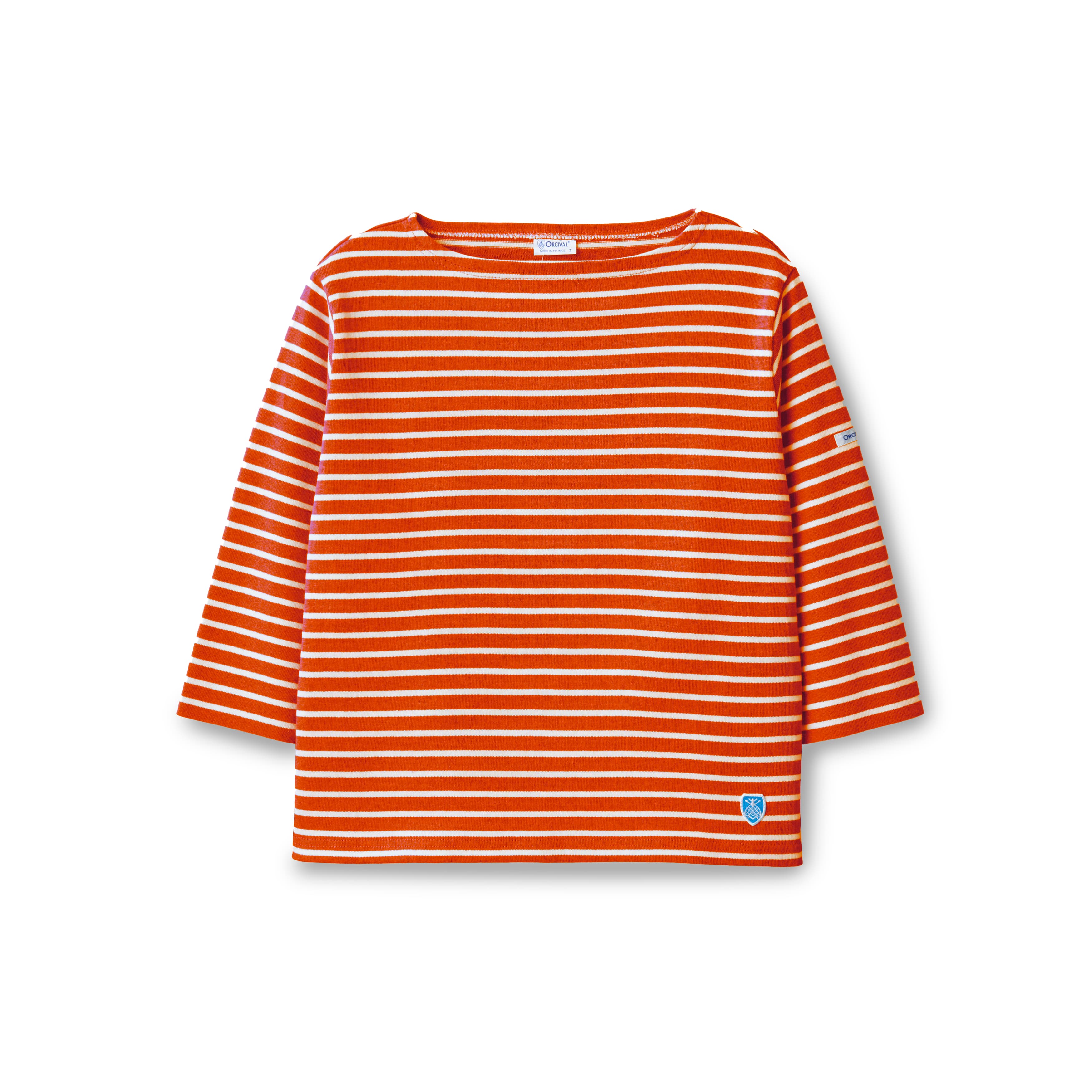 Women's Cotton Lourd Short Sleeve Boat Neck Basque Shirt Narrow Border