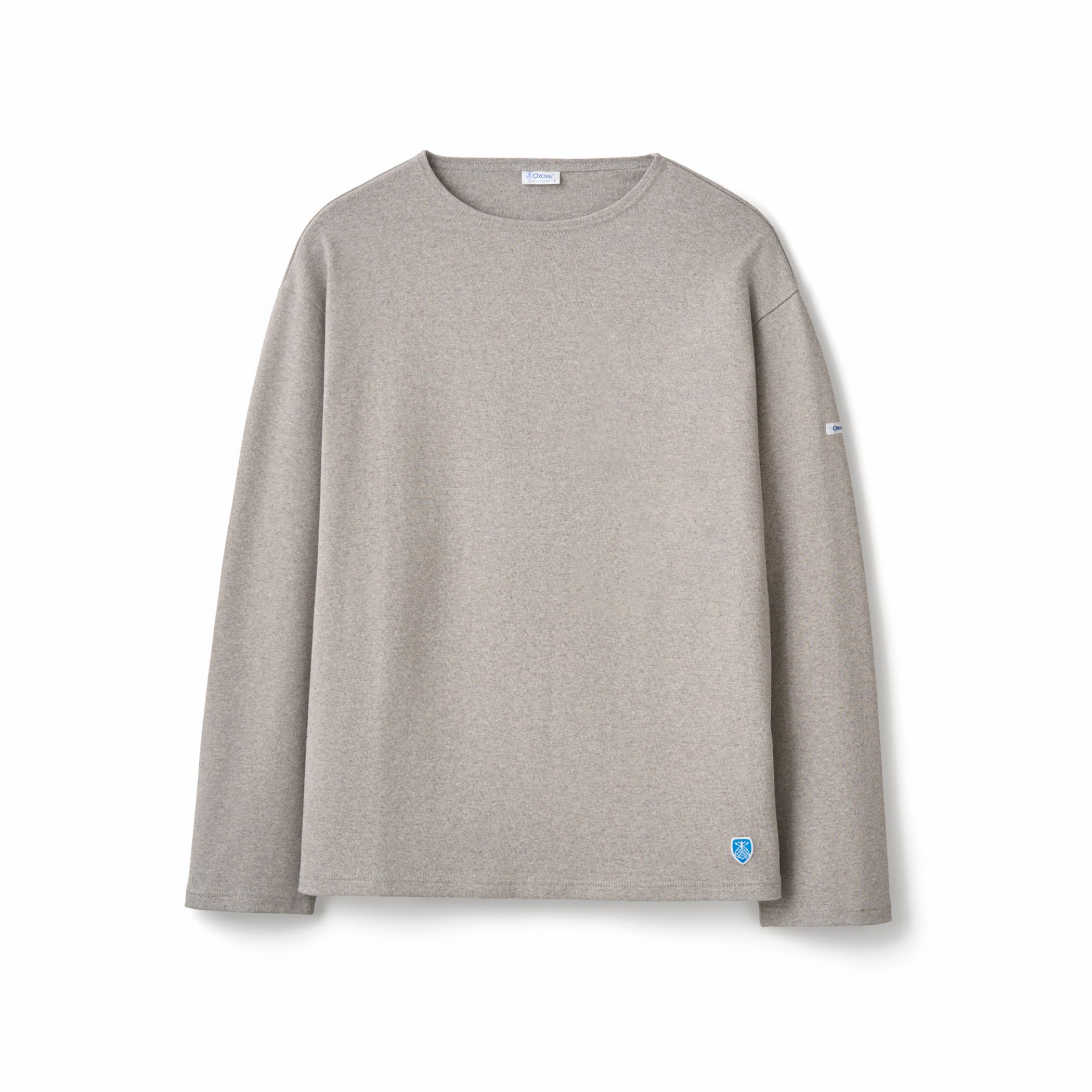 Men's Cotton Lourd Crew Neck Wide Basque Shirt Solid