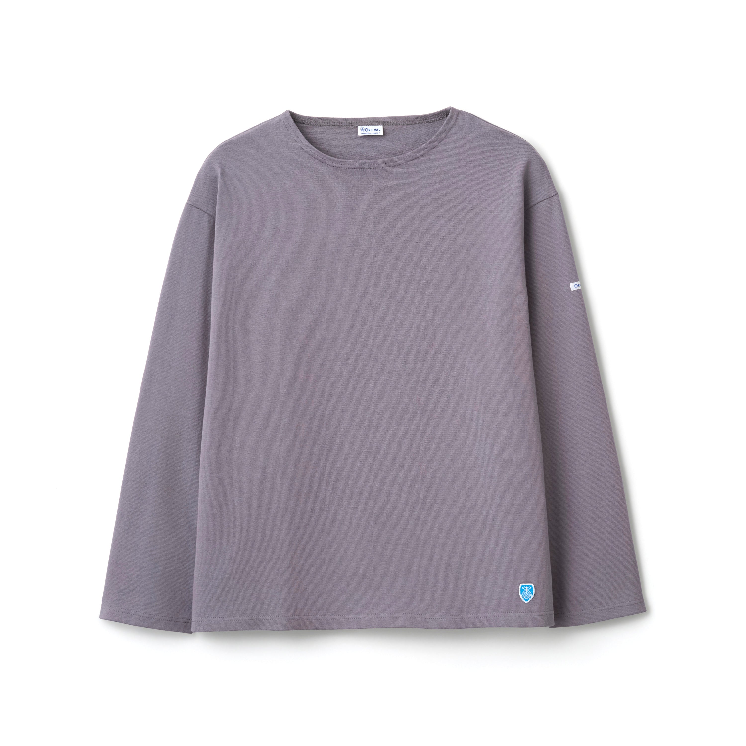 Men's Cotton Lourd Crew Neck Wide Basque Shirt Solid