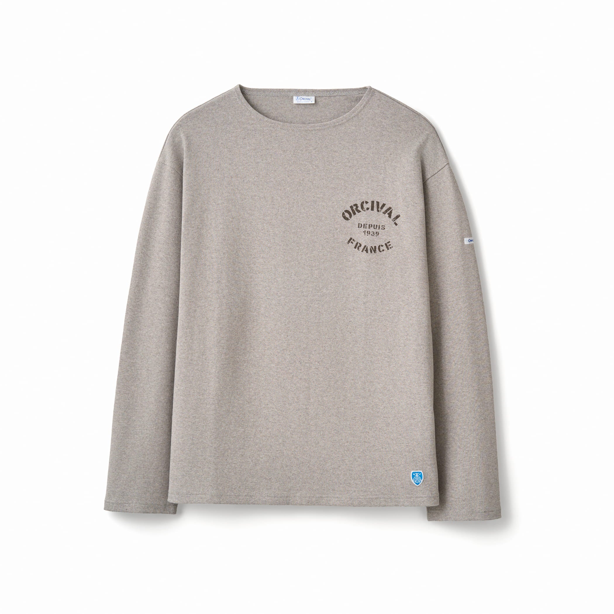 Men's Cotton Lourd Crew Neck Basque Shirt Logo Print