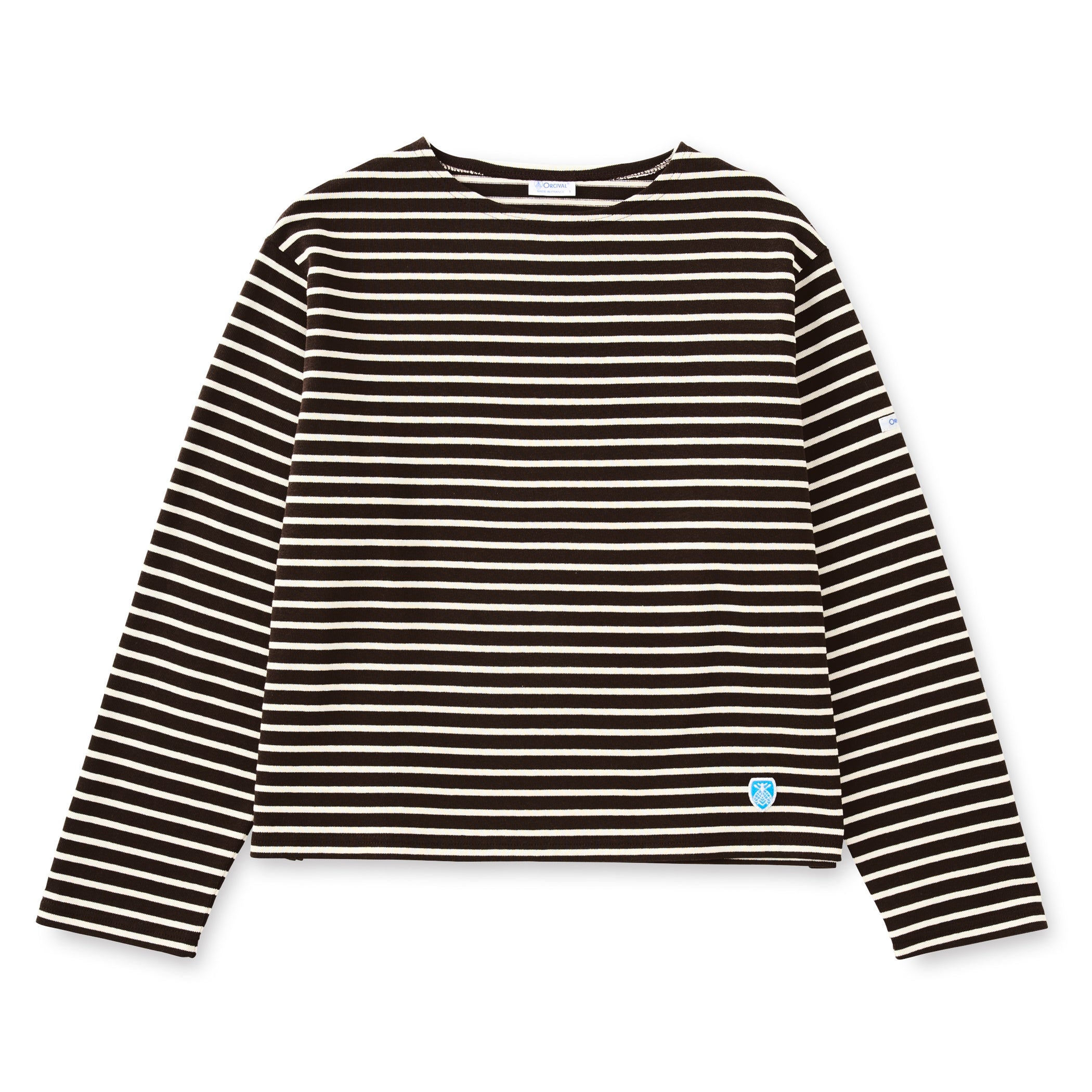 Women's Cotton Lourd Wide Basque Shirt Narrow Stripe