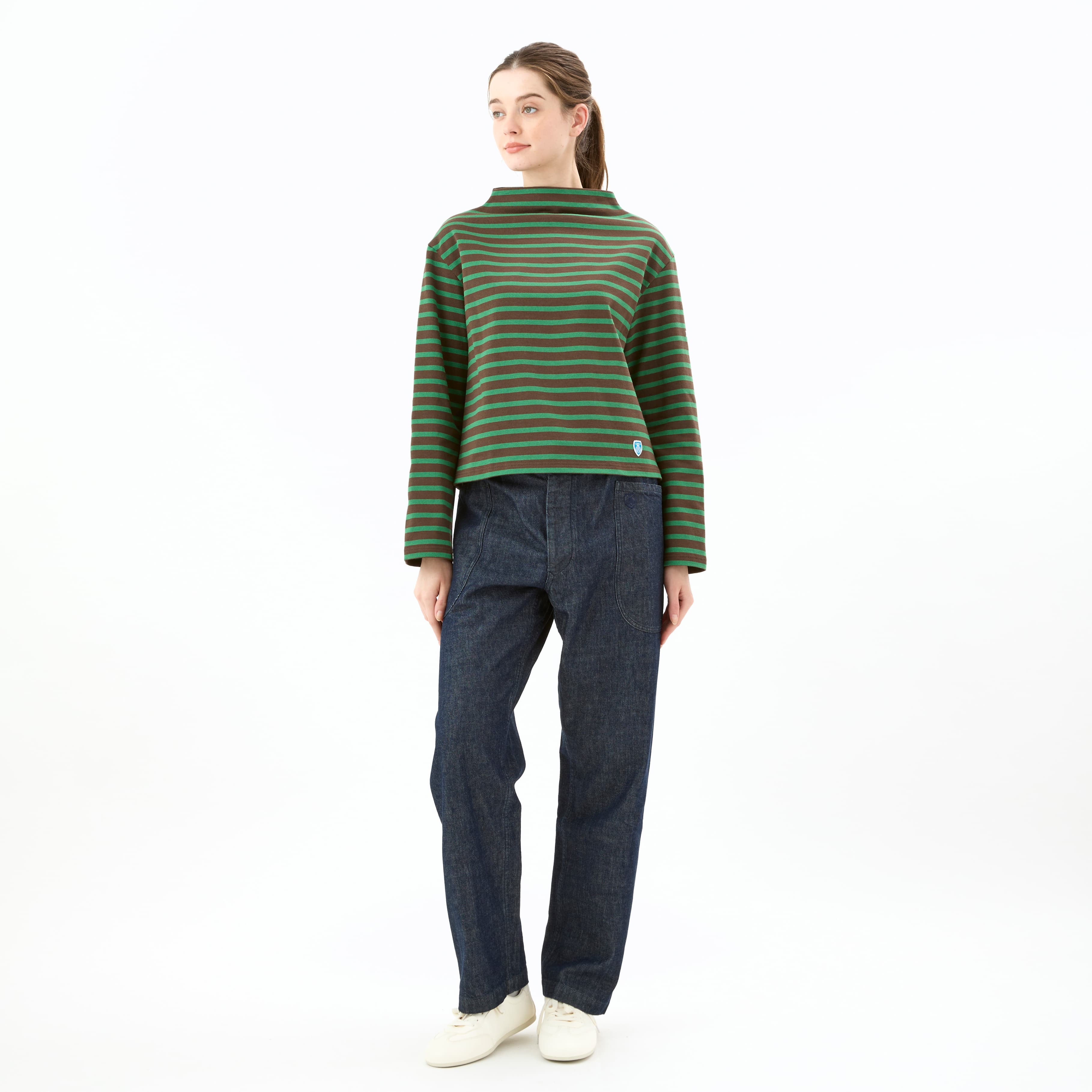 Women's Cotton Lourd Bottle Neck Basque Shirt