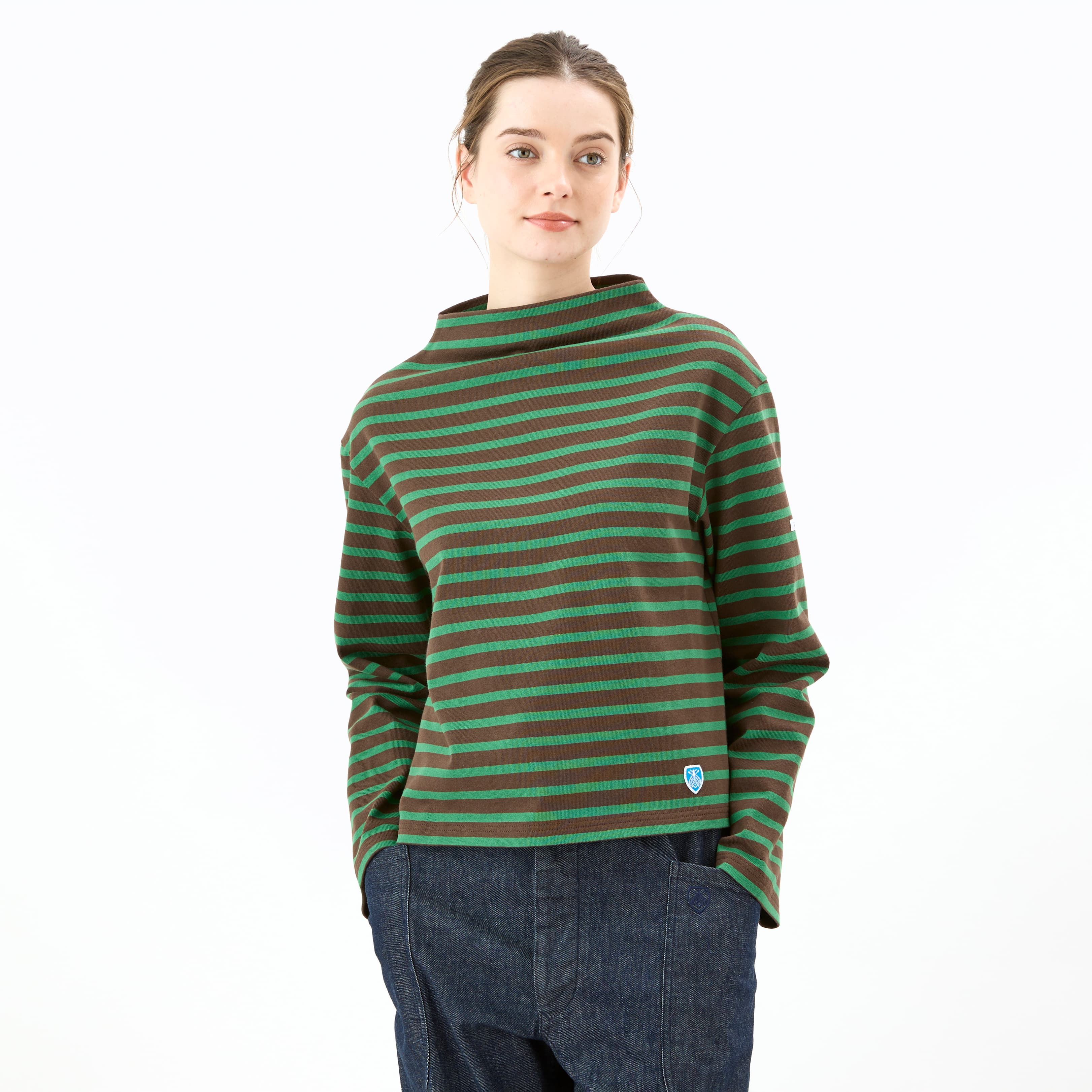 Women's Cotton Lourd Bottle Neck Basque Shirt