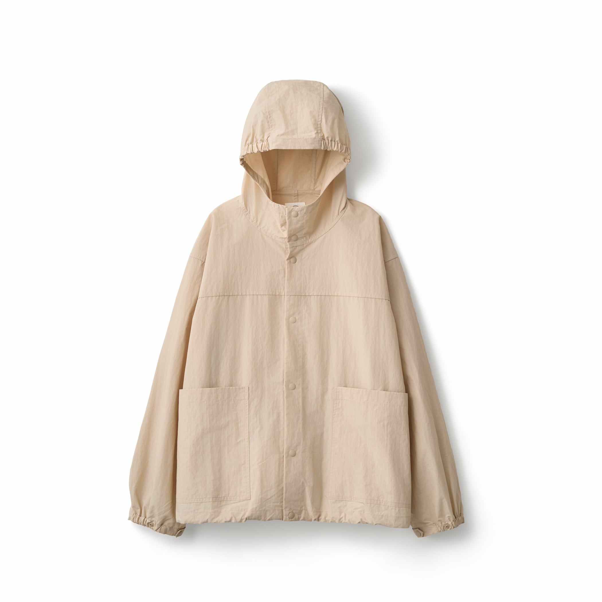 Cotton Nylon Typewriter Hooded Light Jacket
