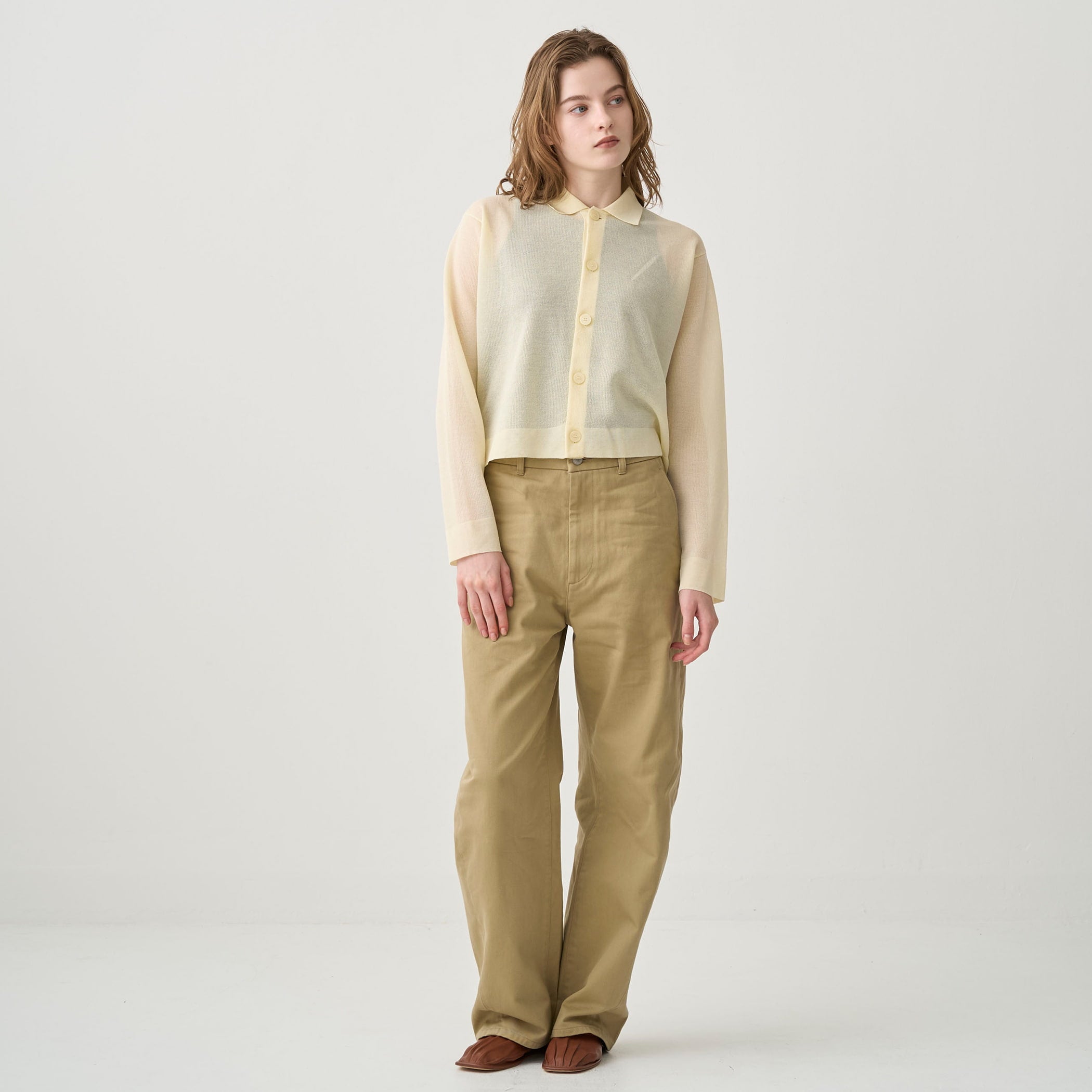 Women's Collar Polo Knit Cardigan