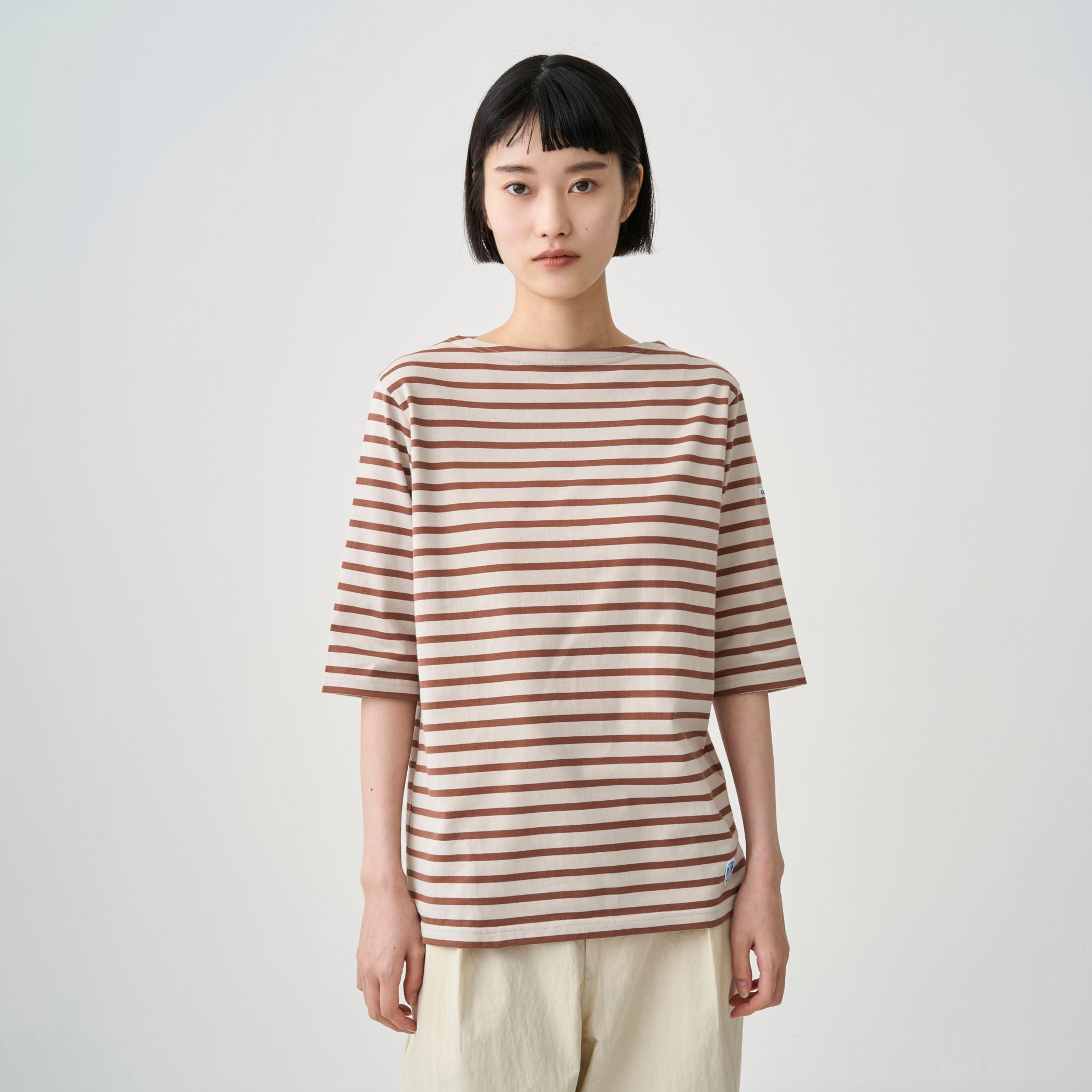 Women's Cotton Jersey Boat Neck Half Sleeve Pullover