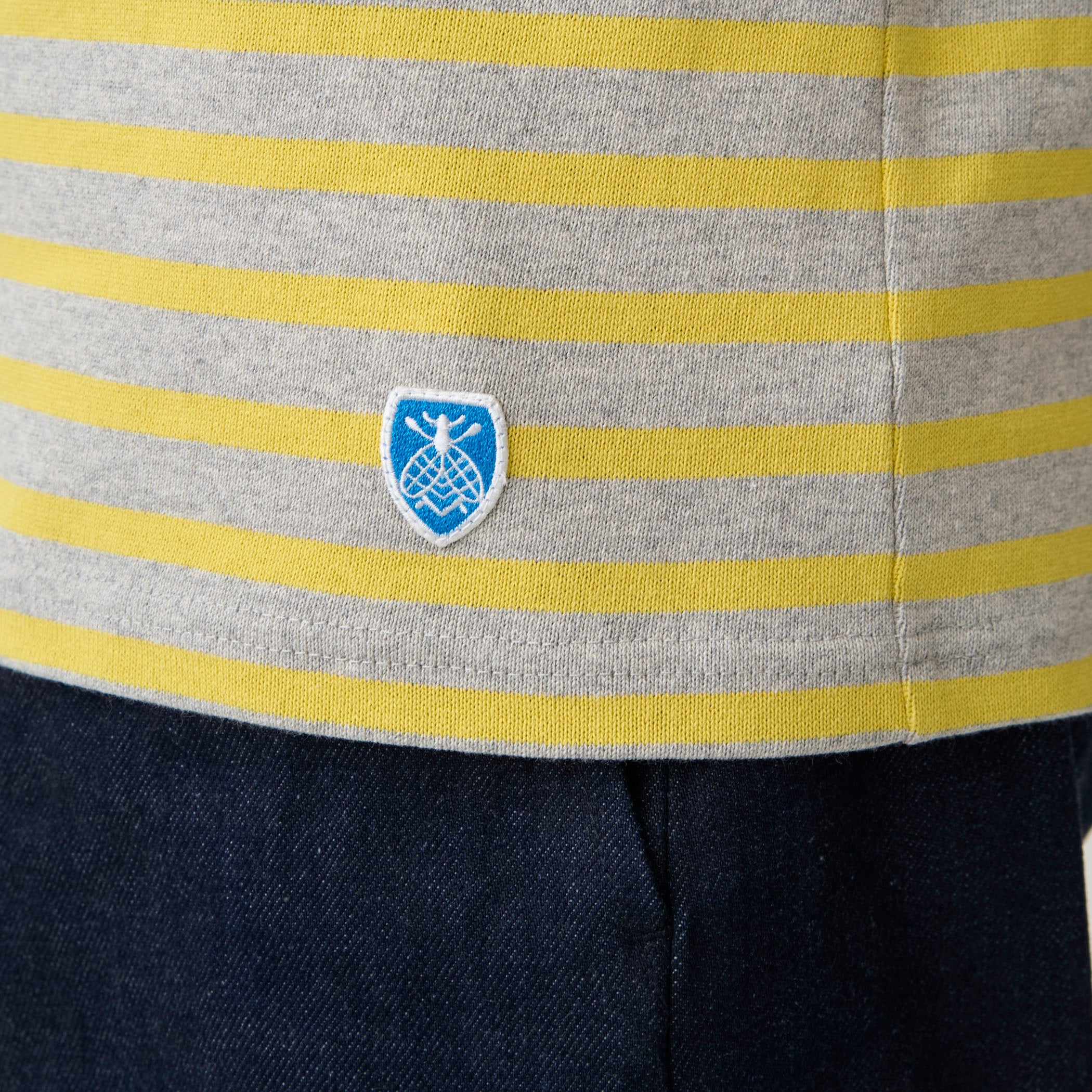 Cotton Lourd Boat Neck Basque Shirt Border