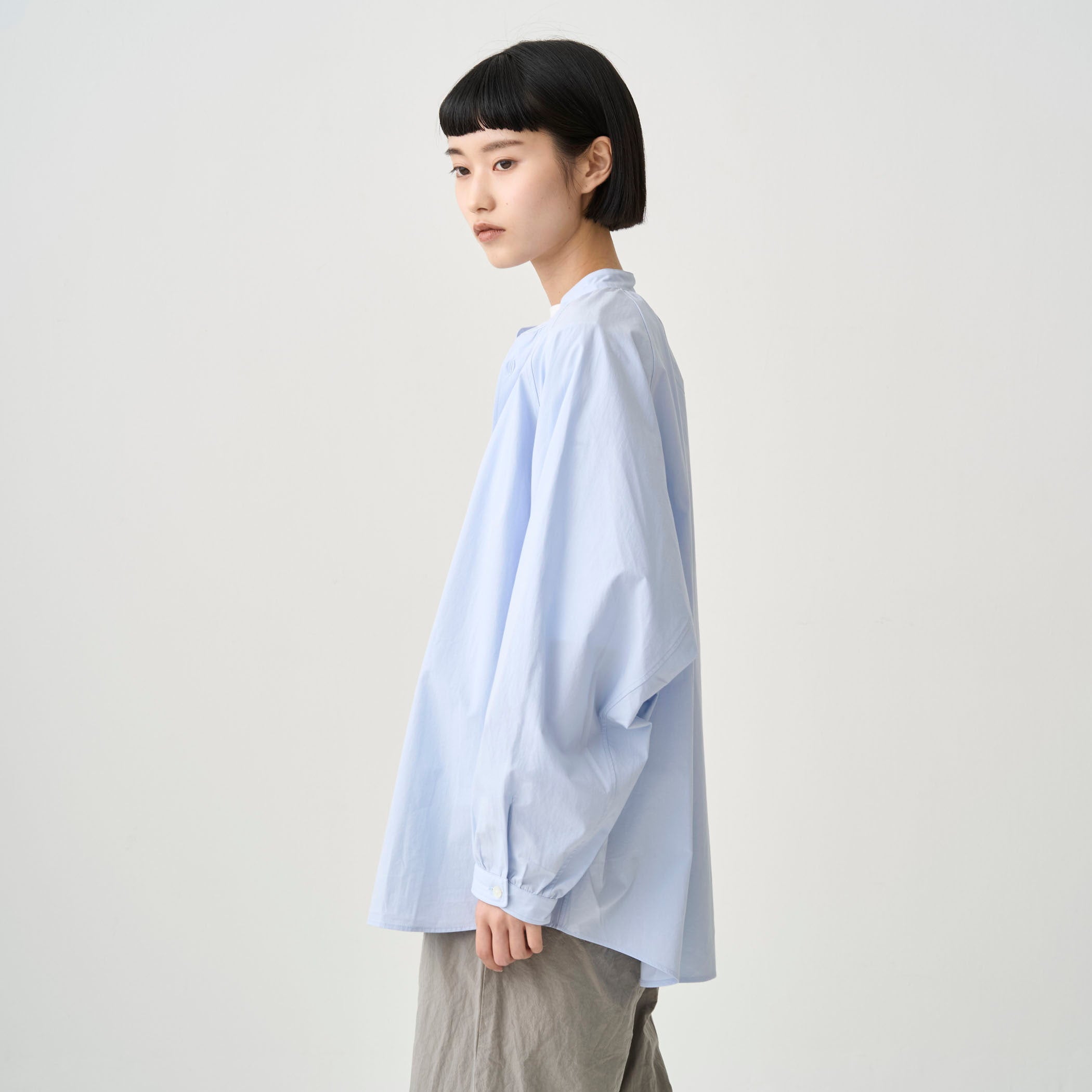 Women's Cotton Band Collar Shirt