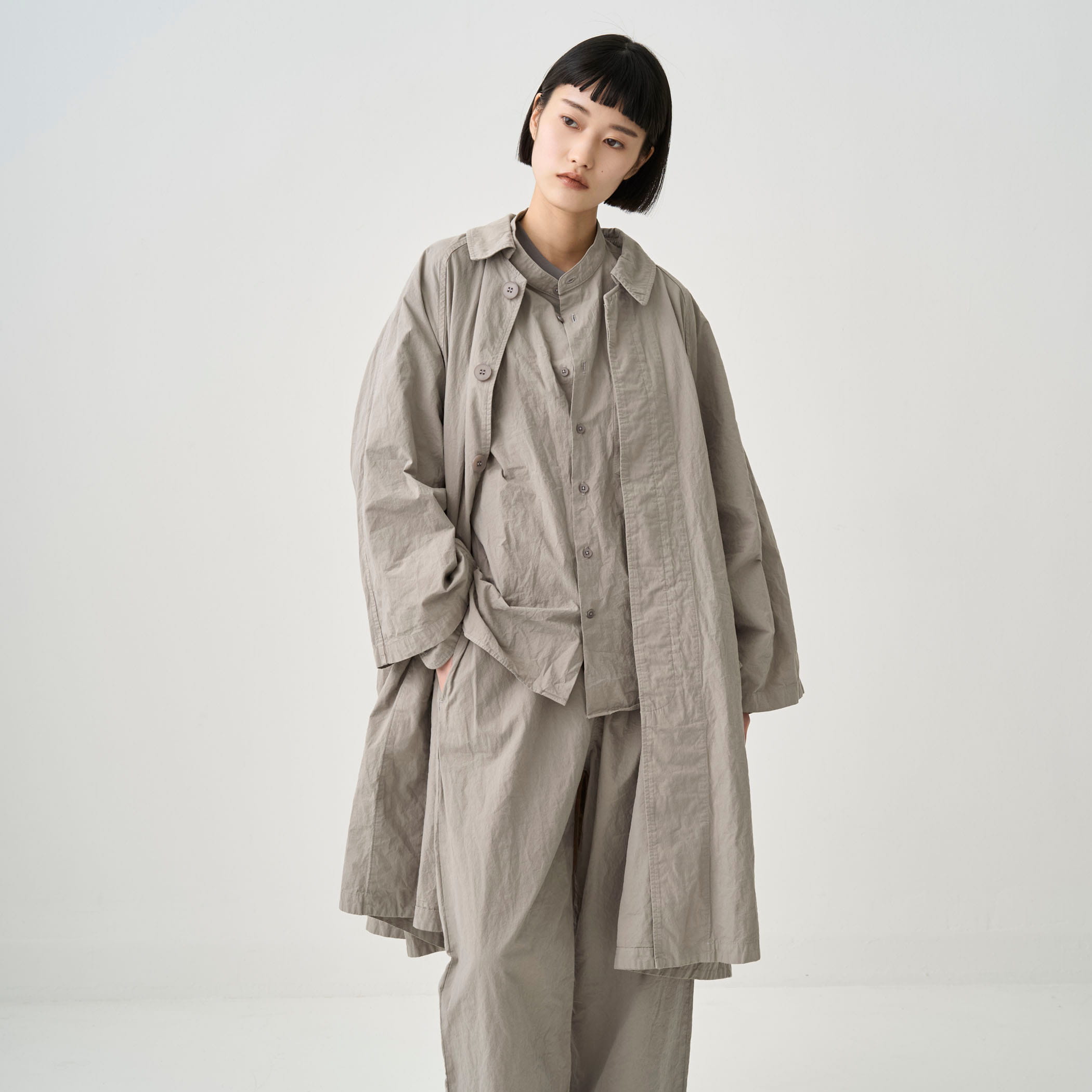 Women's Garment Dye Poplin A-line Raglan Coat