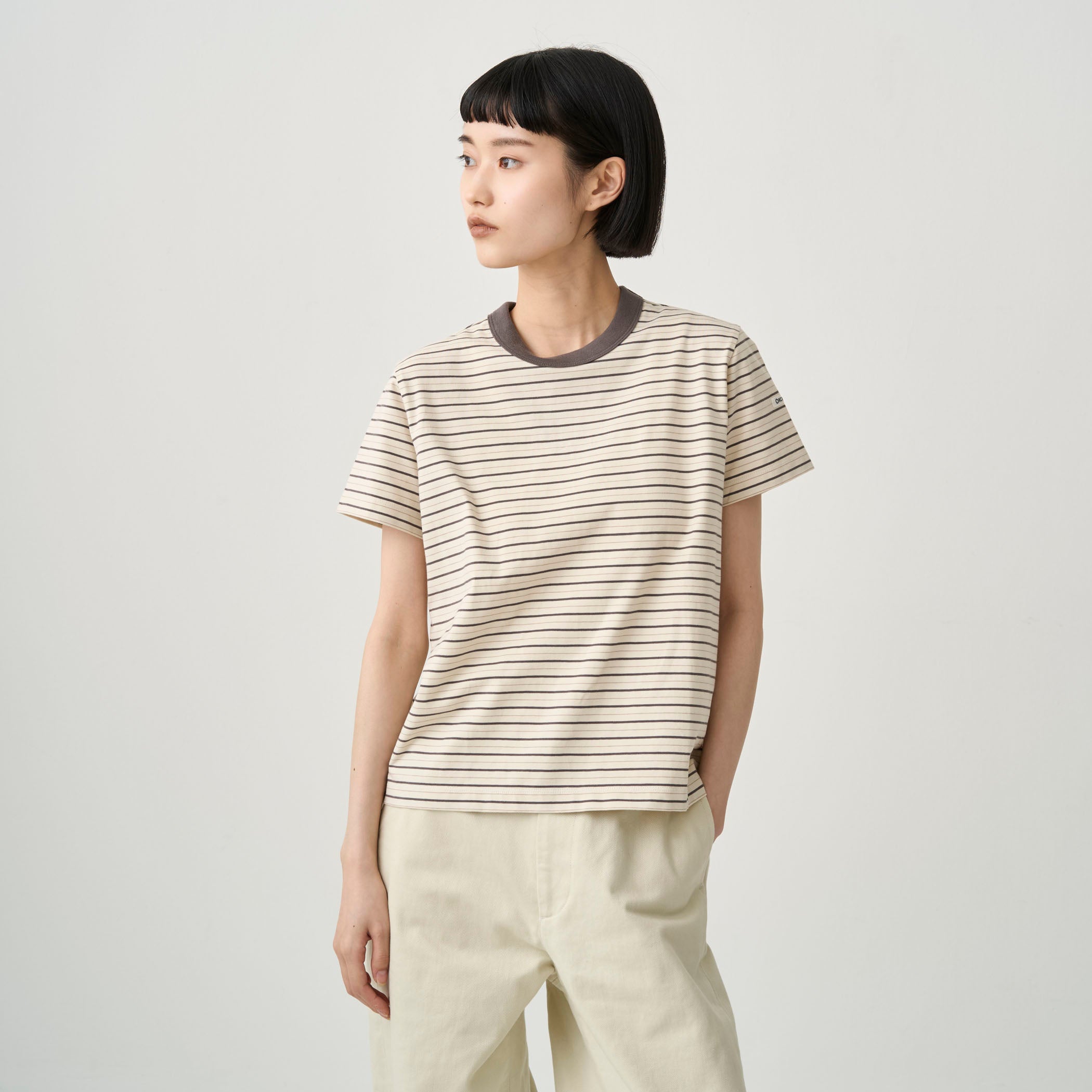 Women's Cotton Stretch Crew Neck Short Sleeve Pullover