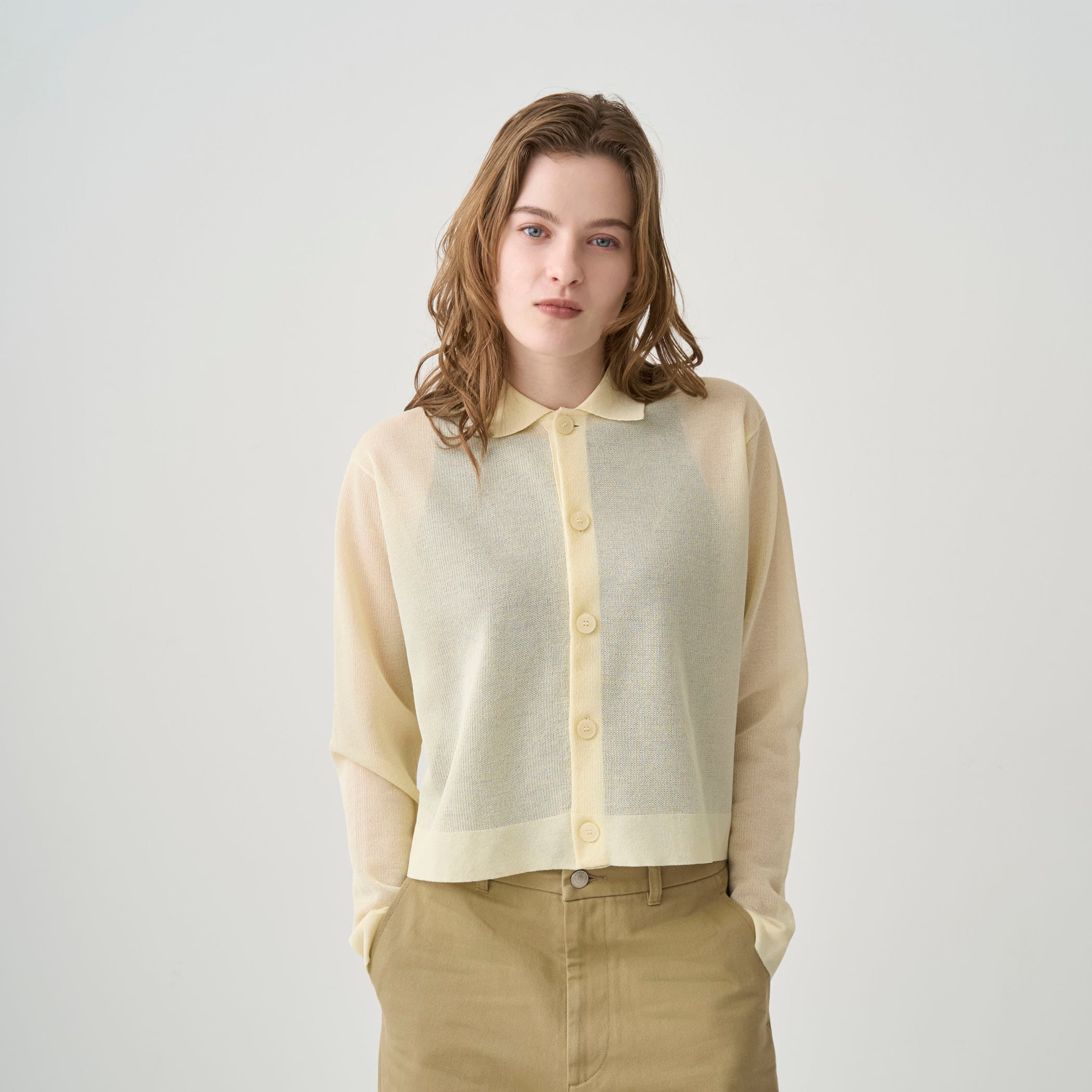 Women's Collar Polo Knit Cardigan