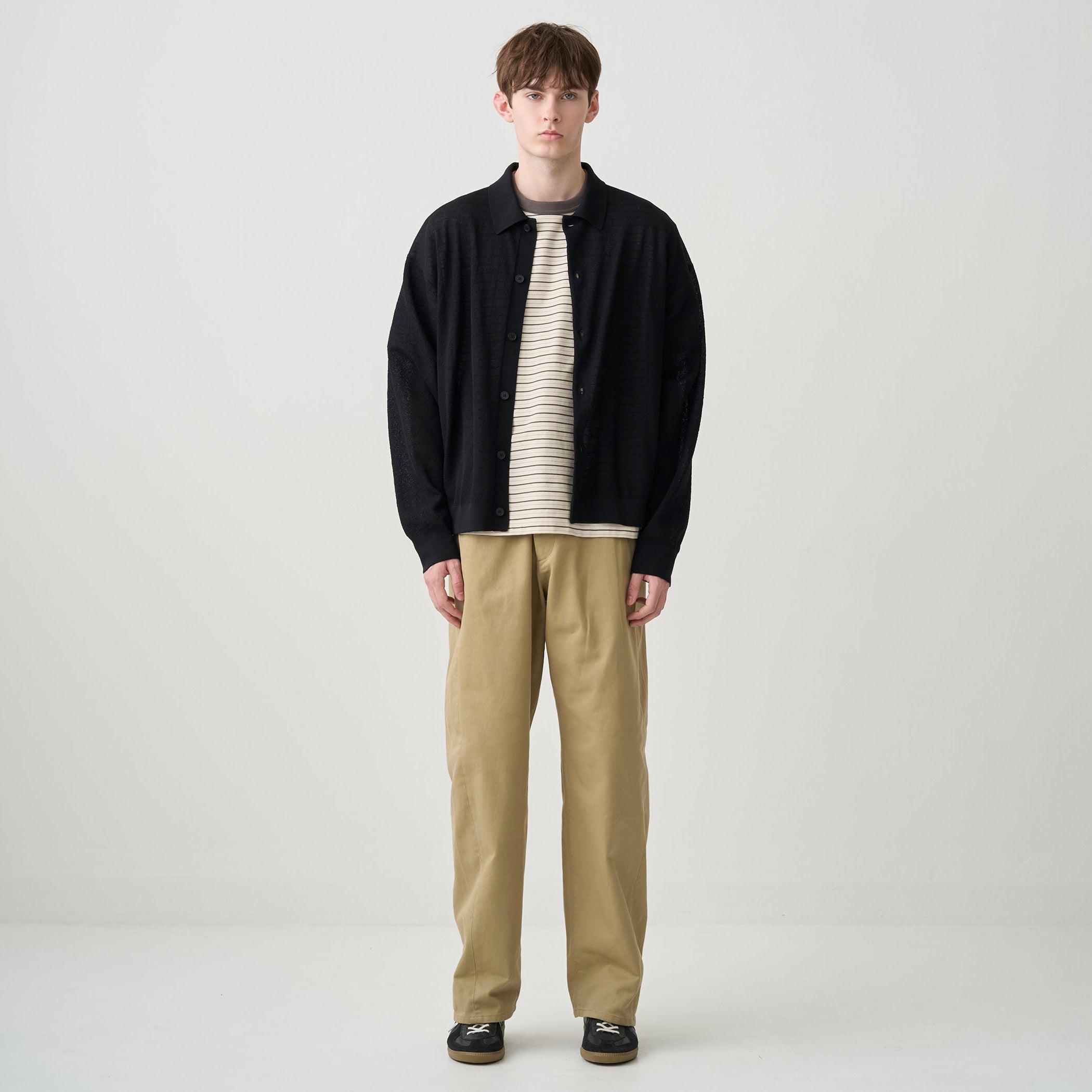 Men's Half Milan Collar Knit Cardigan