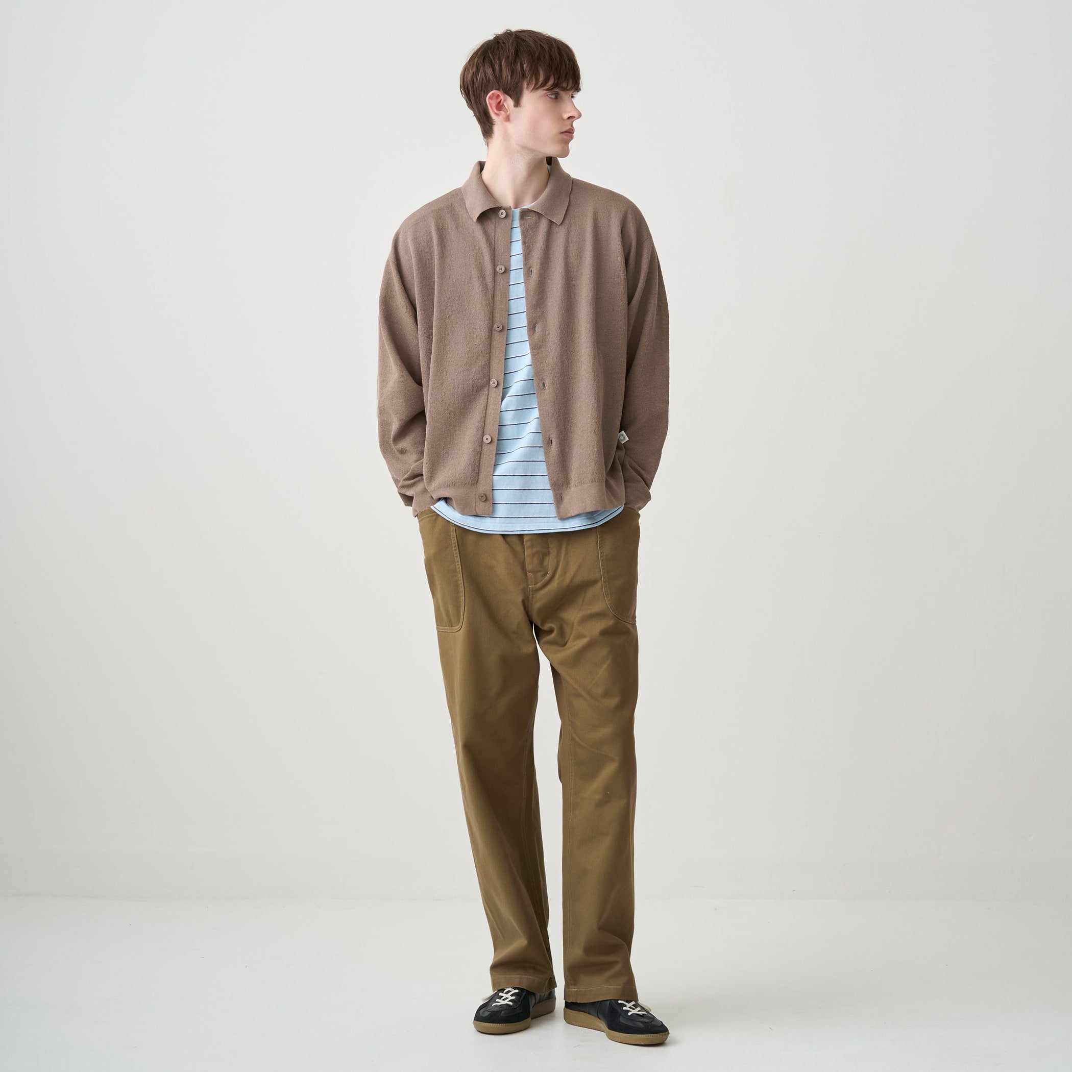 Men's Half Milan Collar Knit Cardigan