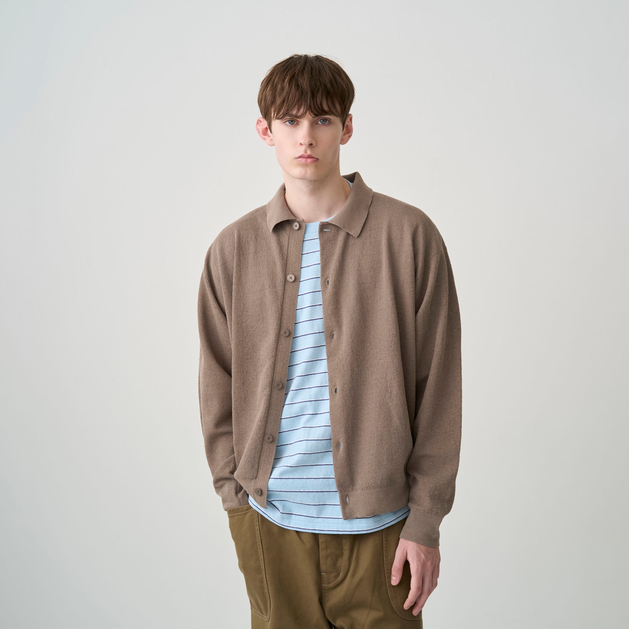 Men's Half Milan Collar Knit Cardigan