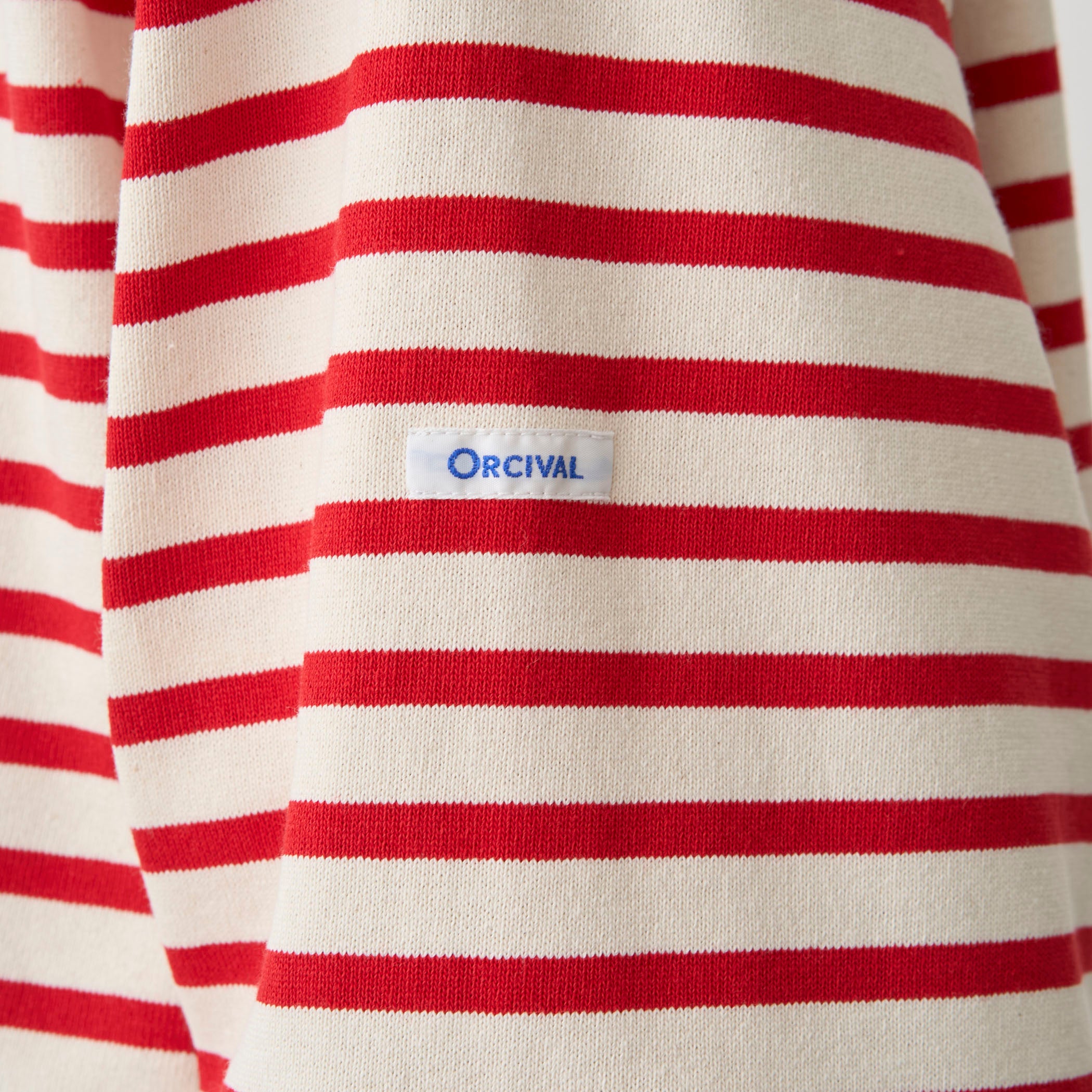 Men's Cotton Lourd Crew Neck Wide Basque Shirt Border