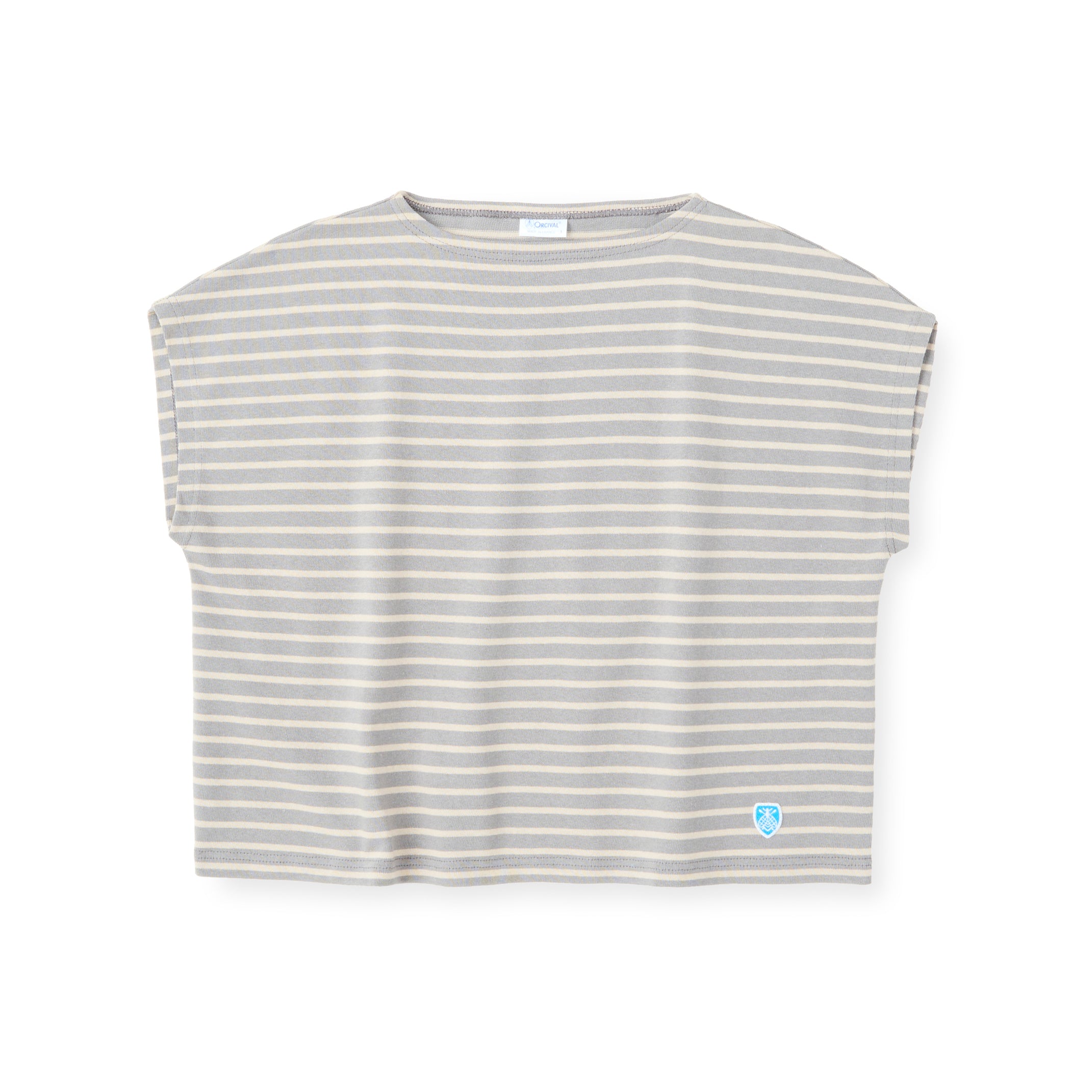 Women's Cotton Lourd French Sleeve Basque Shirt Narrow Stripe