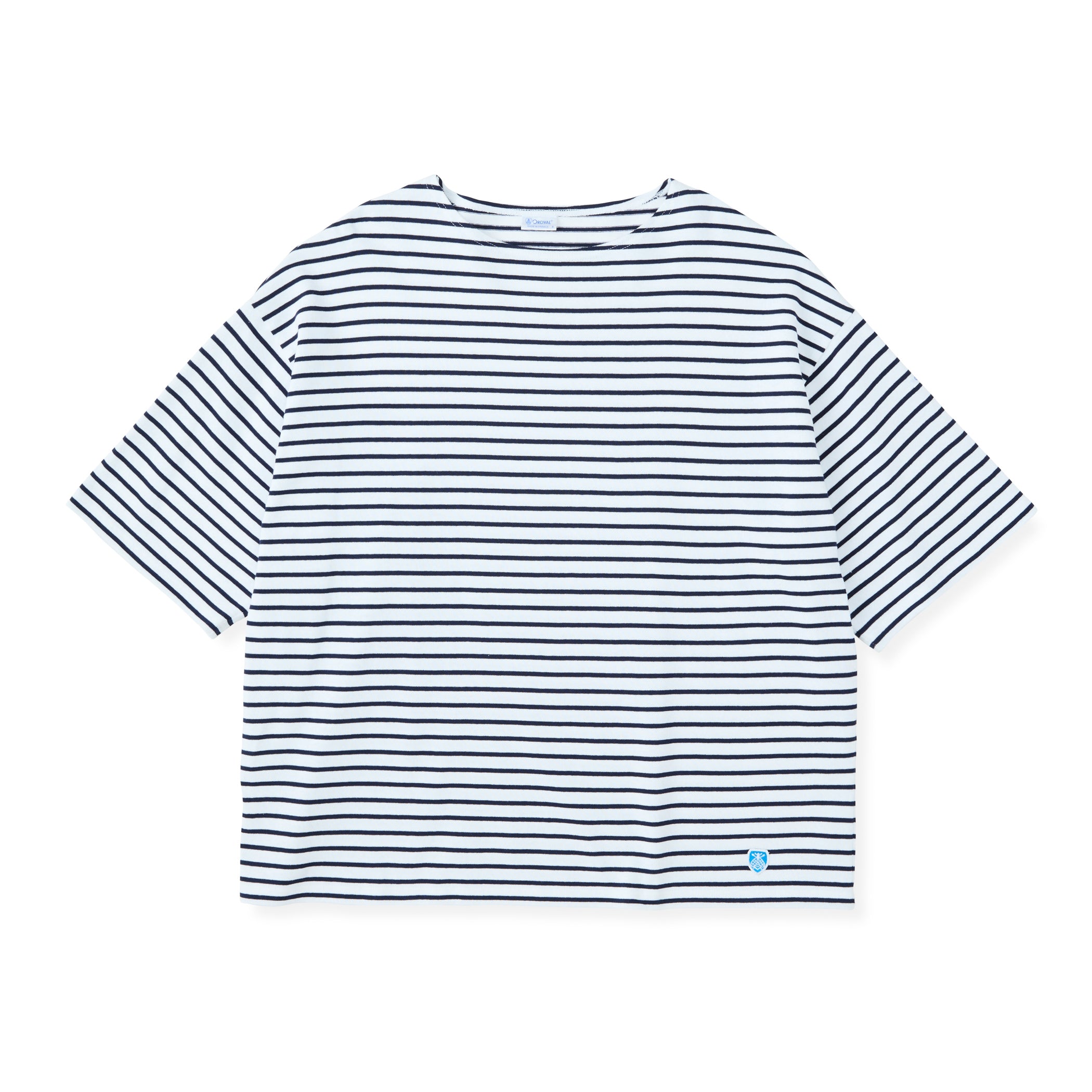 Men's Cotton Lourd Half Sleeve Pullover Narrow Stripe