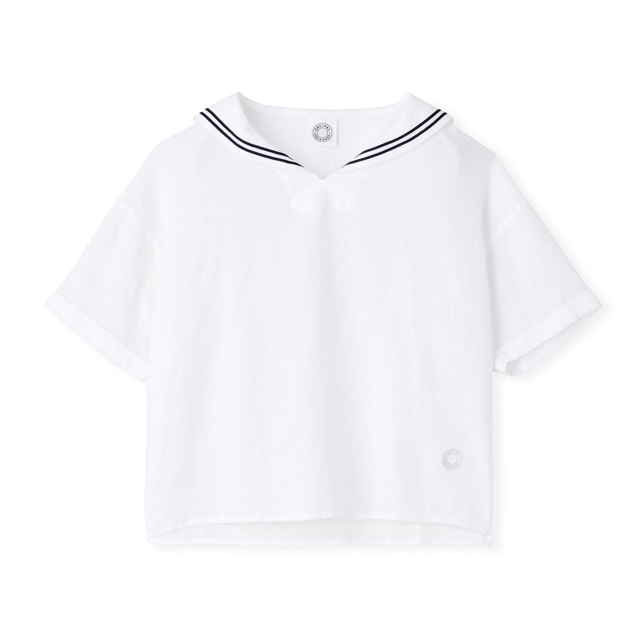 Women's Linen Half Sleeve Sailor Pullover Shirt