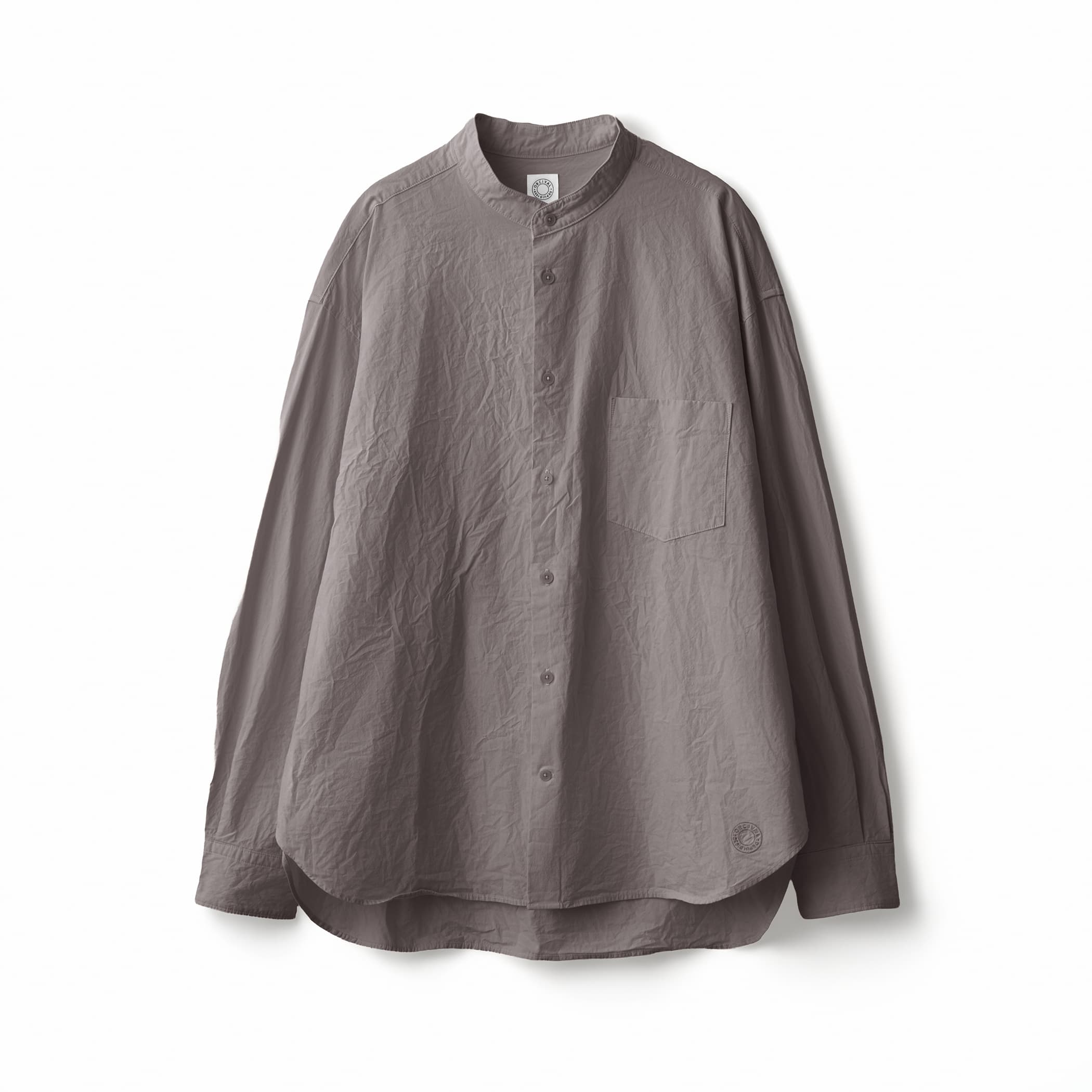 Garment Dye Poplin Band Collar Shirt